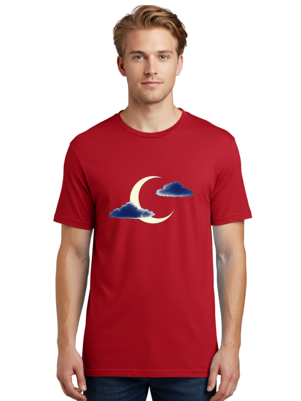 Crescent-Moon-With-Clouds Men'S Graphic Tee, 100% Cotton, Comfortable Casual Summer Wear, Machine Washable, Vintage Camera, Old Camera, Antique Camera, Black Camera, Classic Photography, Photography Equipment, Nostalgic Device, Film Camera, Bag362