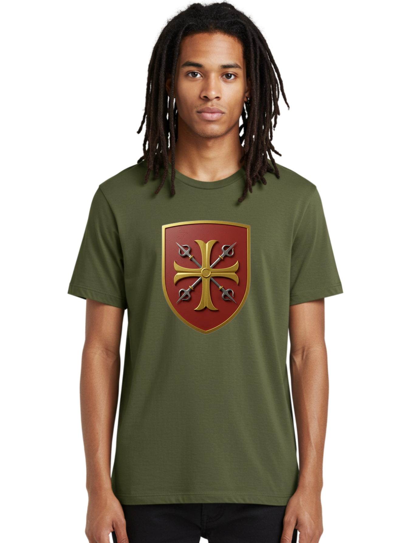 Crossed-Swords-And-Cross-Emblem Men'S Graphic Tee, 100% Cotton, Comfortable Casual Summer Wear, Machine Washable, Vintage Camera, Old Camera, Antique Camera, Black Camera, Classic Photography, Photography Equipment, Nostalgic Device, Bag364
