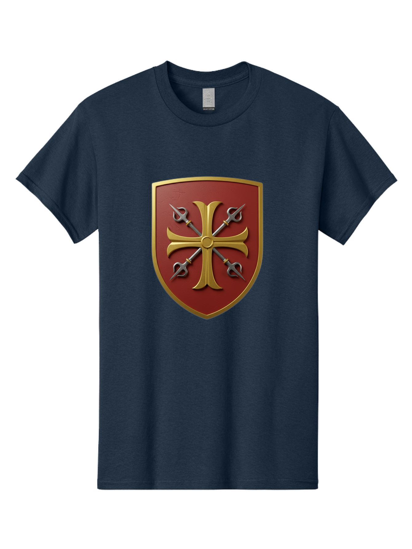 Crossed-Swords-And-Cross-Emblem Men'S Graphic Tee, 100% Cotton, Comfortable Casual Summer Wear, Machine Washable, Vintage Camera, Old Camera, Antique Camera, Black Camera, Classic Photography, Photography Equipment, Nostalgic Device, Bag364