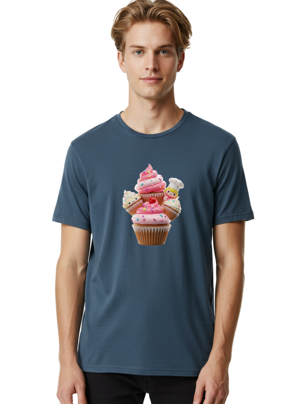 Cupcake-With-Chef Men'S Graphic Tee, 100% Cotton, Comfortable Casual Summer Wear, Machine Washable, Vintage Camera, Old Camera, Antique Camera, Black Camera, Classic Photography, Photography Equipment, Nostalgic Device, Film Camera, Camera Art Bag372