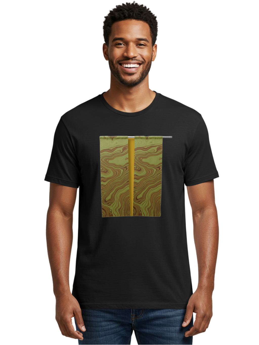 Curtain-With-Topographic-Pattern Men'S Graphic Tee, 100% Cotton, Comfortable Casual Summer Wear, Machine Washable, Vintage Camera, Old Camera, Antique Camera, Black Camera, Classic Photography, Photography Equipment, Nostalgic Device, Bag373