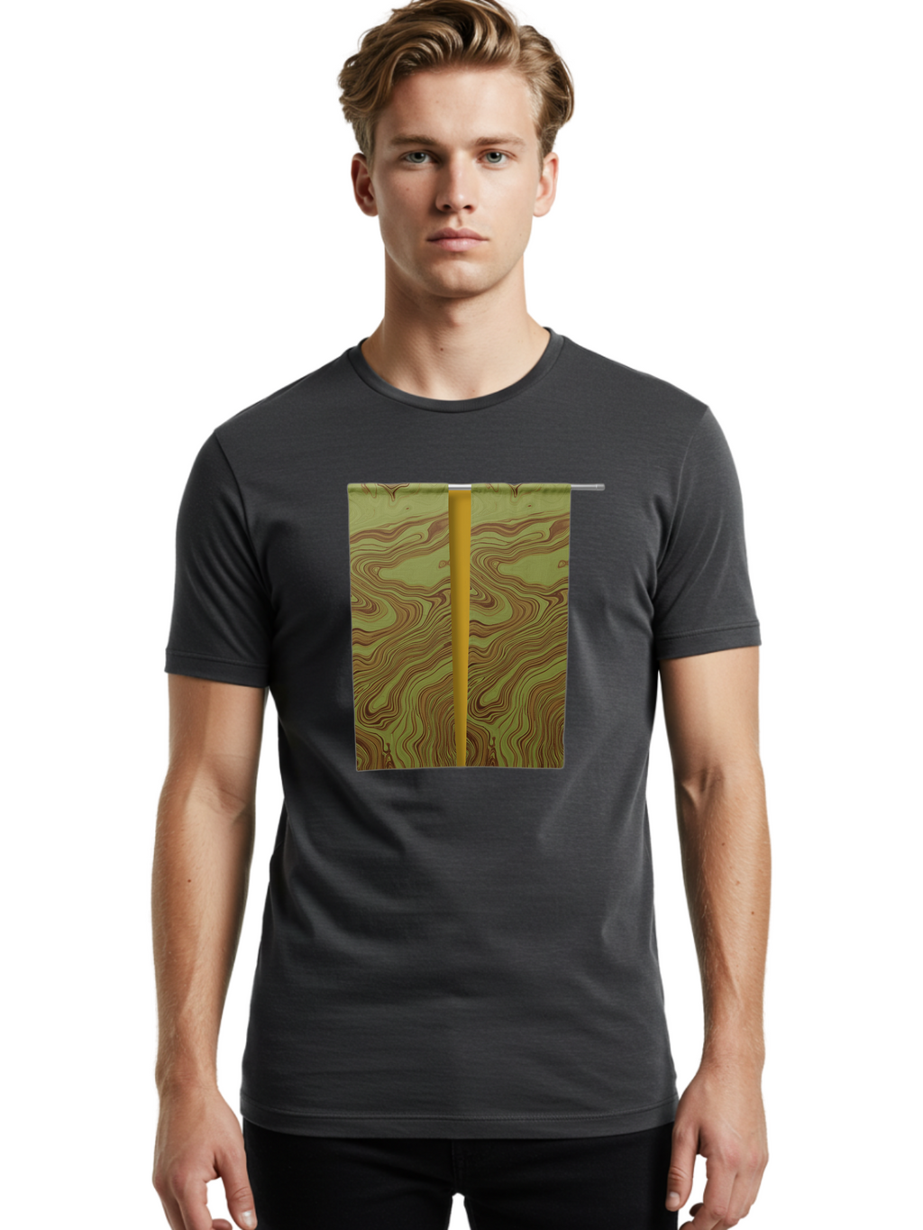 Curtain-With-Topographic-Pattern Men'S Graphic Tee, 100% Cotton, Comfortable Casual Summer Wear, Machine Washable, Vintage Camera, Old Camera, Antique Camera, Black Camera, Classic Photography, Photography Equipment, Nostalgic Device, Bag373