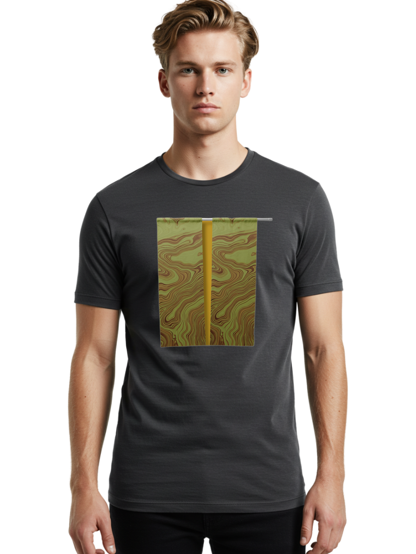Curtain-With-Topographic-Pattern Men'S Graphic Tee, 100% Cotton, Comfortable Casual Summer Wear, Machine Washable, Vintage Camera, Old Camera, Antique Camera, Black Camera, Classic Photography, Photography Equipment, Nostalgic Device, Bag373