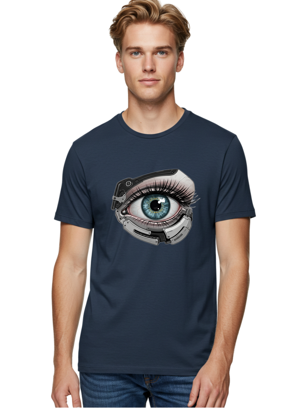 Cyborg-Eye Men'S Graphic Tee, 100% Cotton, Comfortable Casual Summer Wear, Machine Washable, Vintage Camera, Old Camera, Antique Camera, Black Camera, Classic Photography, Photography Equipment, Nostalgic Device, Film Camera, Camera Art Bag376