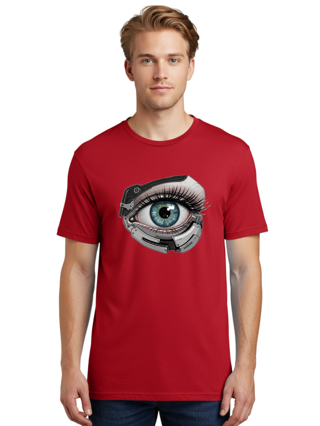 Cyborg-Eye Men'S Graphic Tee, 100% Cotton, Comfortable Casual Summer Wear, Machine Washable, Vintage Camera, Old Camera, Antique Camera, Black Camera, Classic Photography, Photography Equipment, Nostalgic Device, Film Camera, Camera Art Bag376