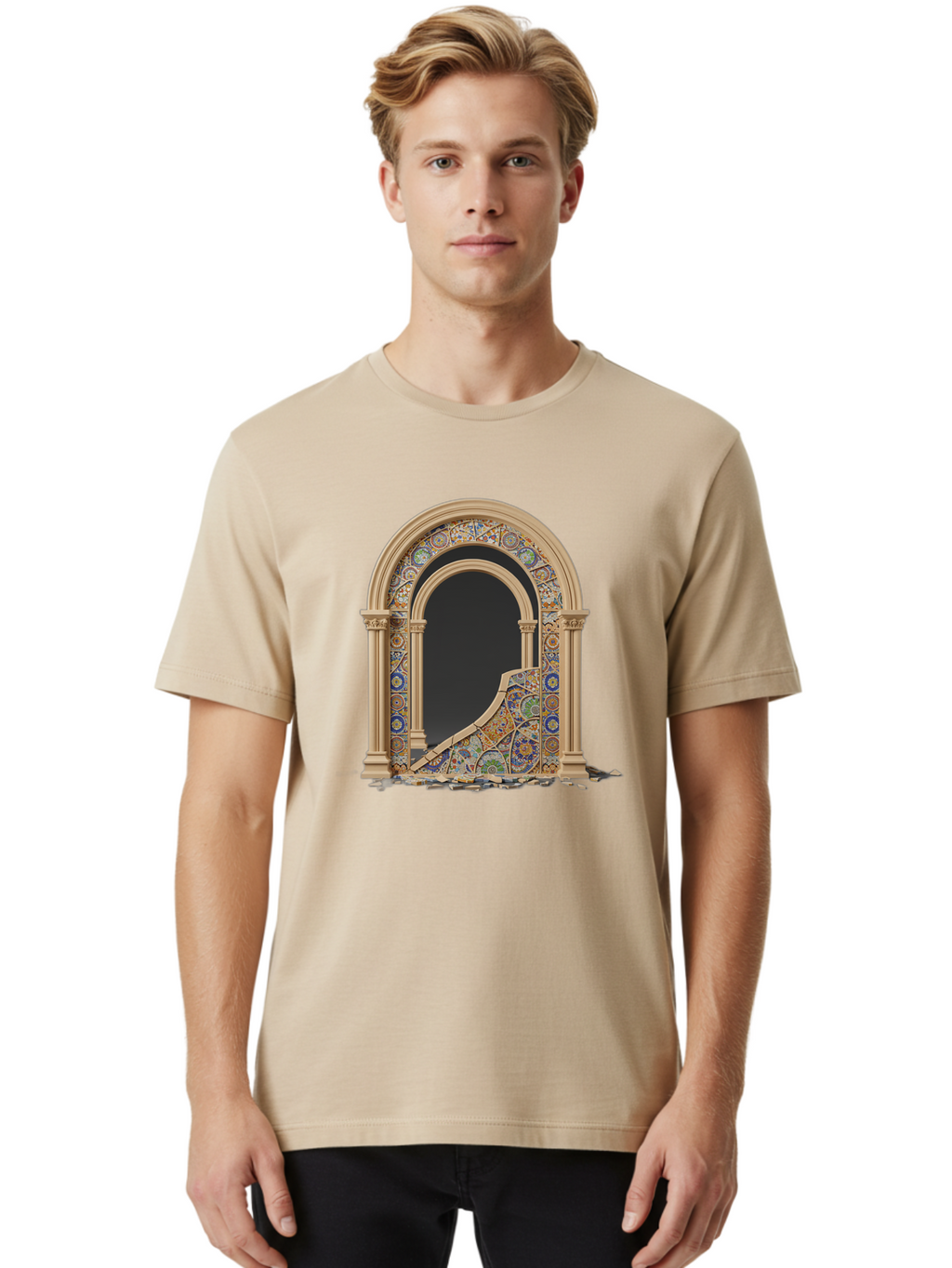 Damaged-Archway Men'S Graphic Tee, 100% Cotton, Comfortable Casual Summer Wear, Machine Washable, Vintage Camera, Old Camera, Antique Camera, Black Camera, Classic Photography, Photography Equipment, Nostalgic Device, Film Camera, Camera Art Bag378