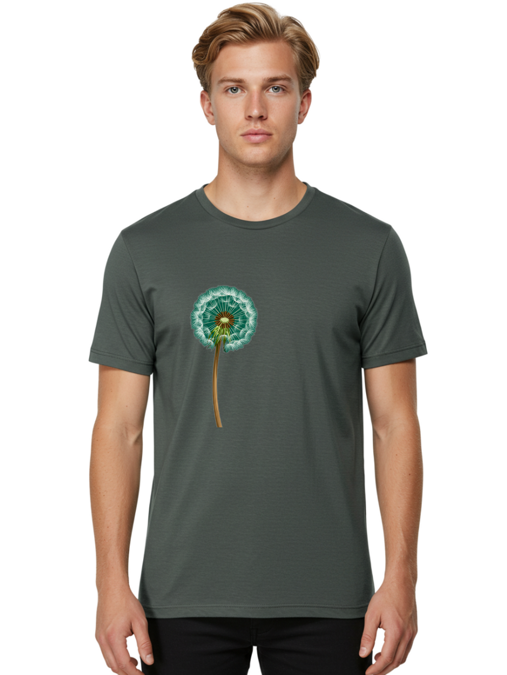 Dandelion-Seed-Head Men'S Graphic Tee, 100% Cotton, Comfortable Casual Summer Wear, Machine Washable, Vintage Camera, Old Camera, Antique Camera, Black Camera, Classic Photography, Photography Equipment, Nostalgic Device, Film Camera, Bag379