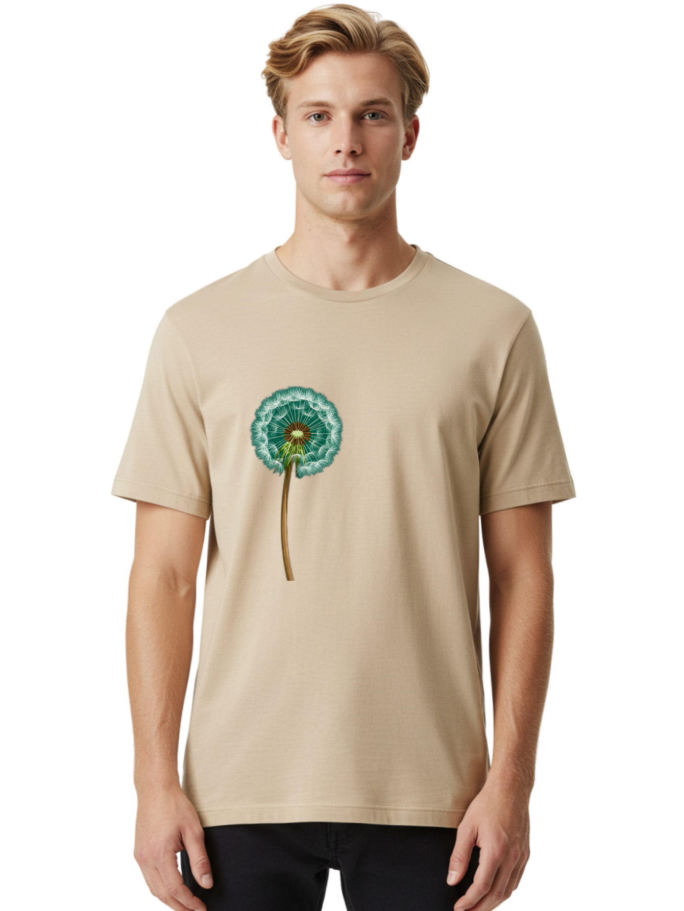 Dandelion-Seed-Head Men'S Graphic Tee, 100% Cotton, Comfortable Casual Summer Wear, Machine Washable, Vintage Camera, Old Camera, Antique Camera, Black Camera, Classic Photography, Photography Equipment, Nostalgic Device, Film Camera, Bag379