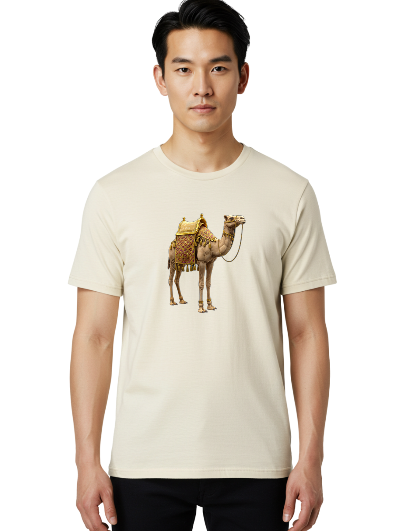 Decorated-Camel Men'S Graphic Tee, 100% Cotton, Comfortable Casual Summer Wear, Machine Washable, Vintage Camera, Old Camera, Antique Camera, Black Camera, Classic Photography, Photography Equipment, Nostalgic Device, Film Camera, Camera Art Bag384