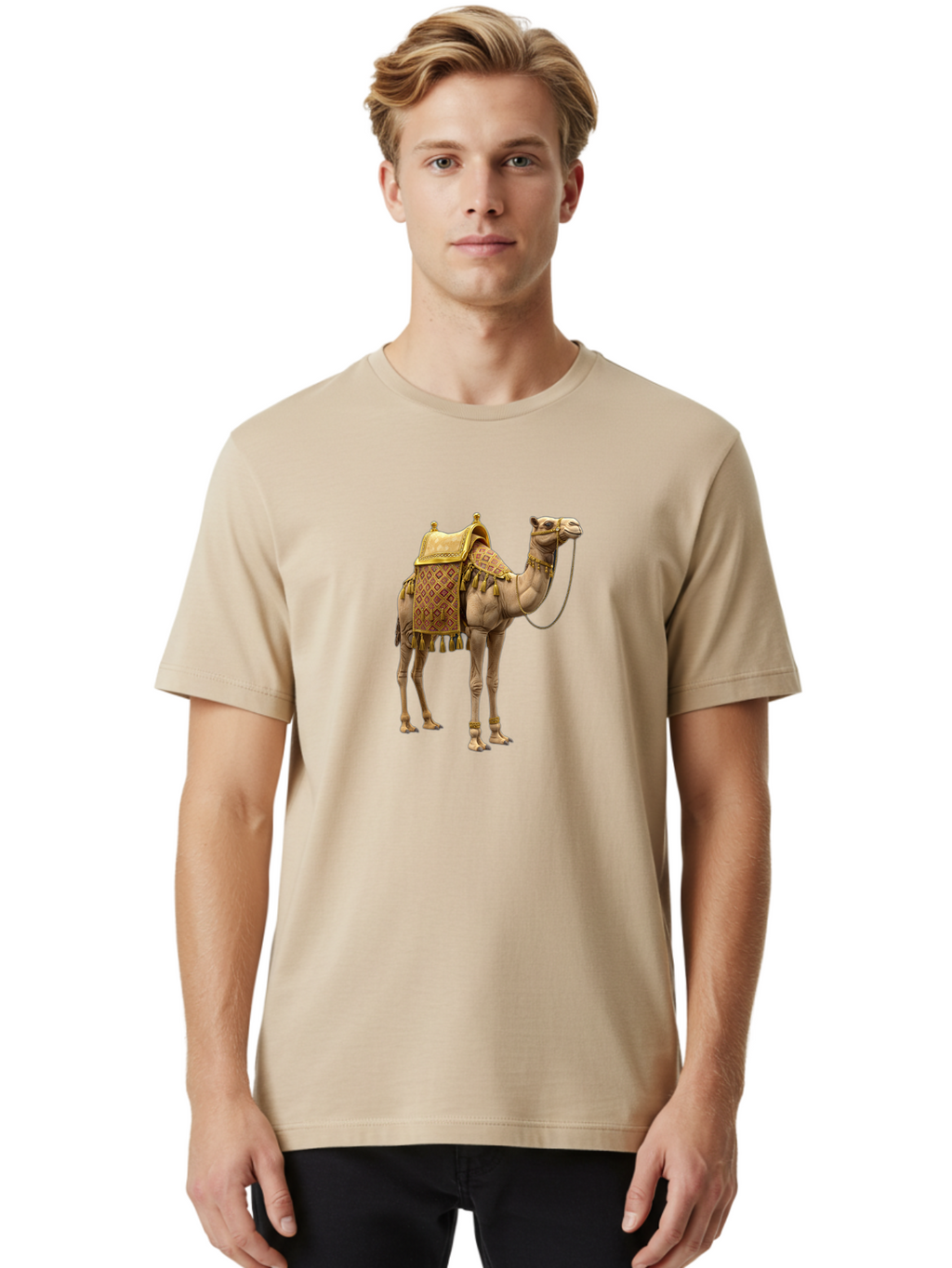 Decorated-Camel Men'S Graphic Tee, 100% Cotton, Comfortable Casual Summer Wear, Machine Washable, Vintage Camera, Old Camera, Antique Camera, Black Camera, Classic Photography, Photography Equipment, Nostalgic Device, Film Camera, Camera Art Bag384