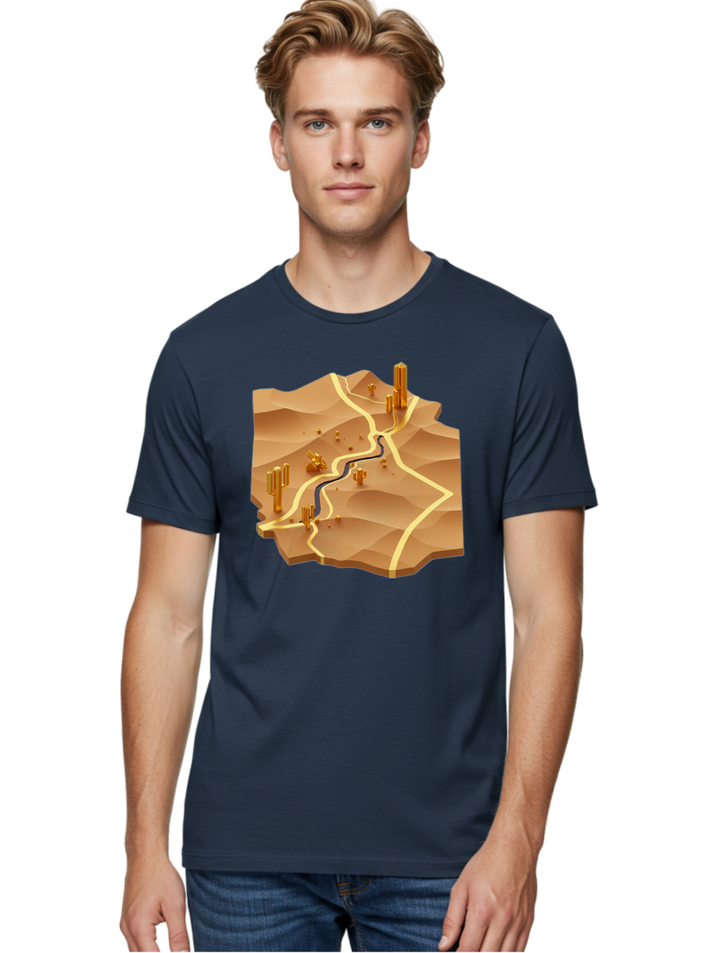 Desert-Landscape-Isometric-Map Men'S Graphic Tee, 100% Cotton, Comfortable Casual Summer Wear, Machine Washable, Vintage Camera, Old Camera, Antique Camera, Black Camera, Classic Photography, Photography Equipment, Nostalgic Device, Bag388