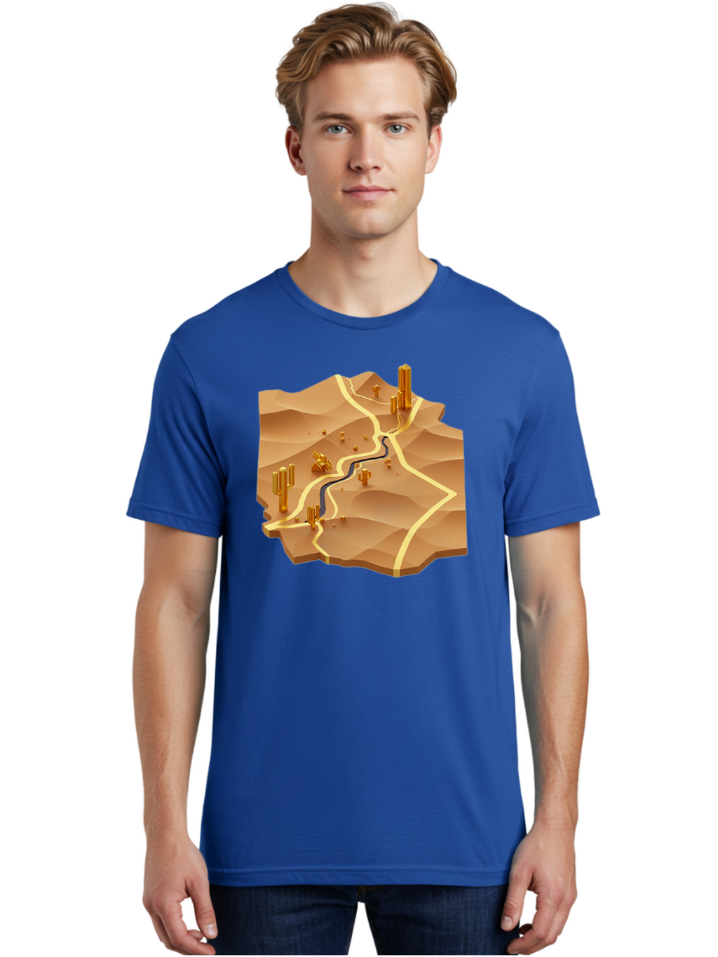 Desert-Landscape-Isometric-Map Men'S Graphic Tee, 100% Cotton, Comfortable Casual Summer Wear, Machine Washable, Vintage Camera, Old Camera, Antique Camera, Black Camera, Classic Photography, Photography Equipment, Nostalgic Device, Bag388