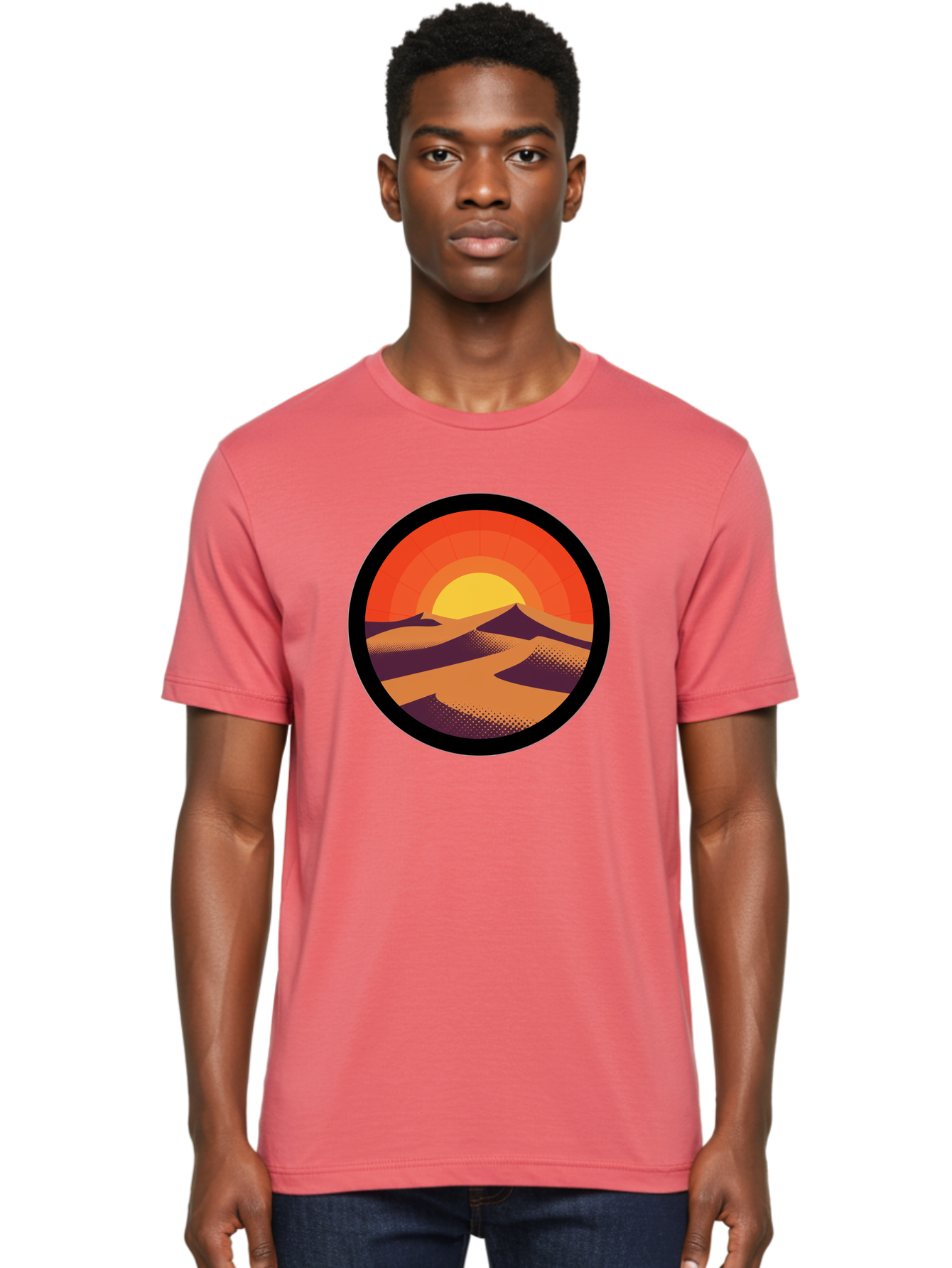 Desert-Sunset-1 Men'S Graphic Tee, 100% Cotton, Comfortable Casual Summer Wear, Machine Washable, Vintage Camera, Old Camera, Antique Camera, Black Camera, Classic Photography, Photography Equipment, Nostalgic Device, Film Camera, Camera Art Bag389