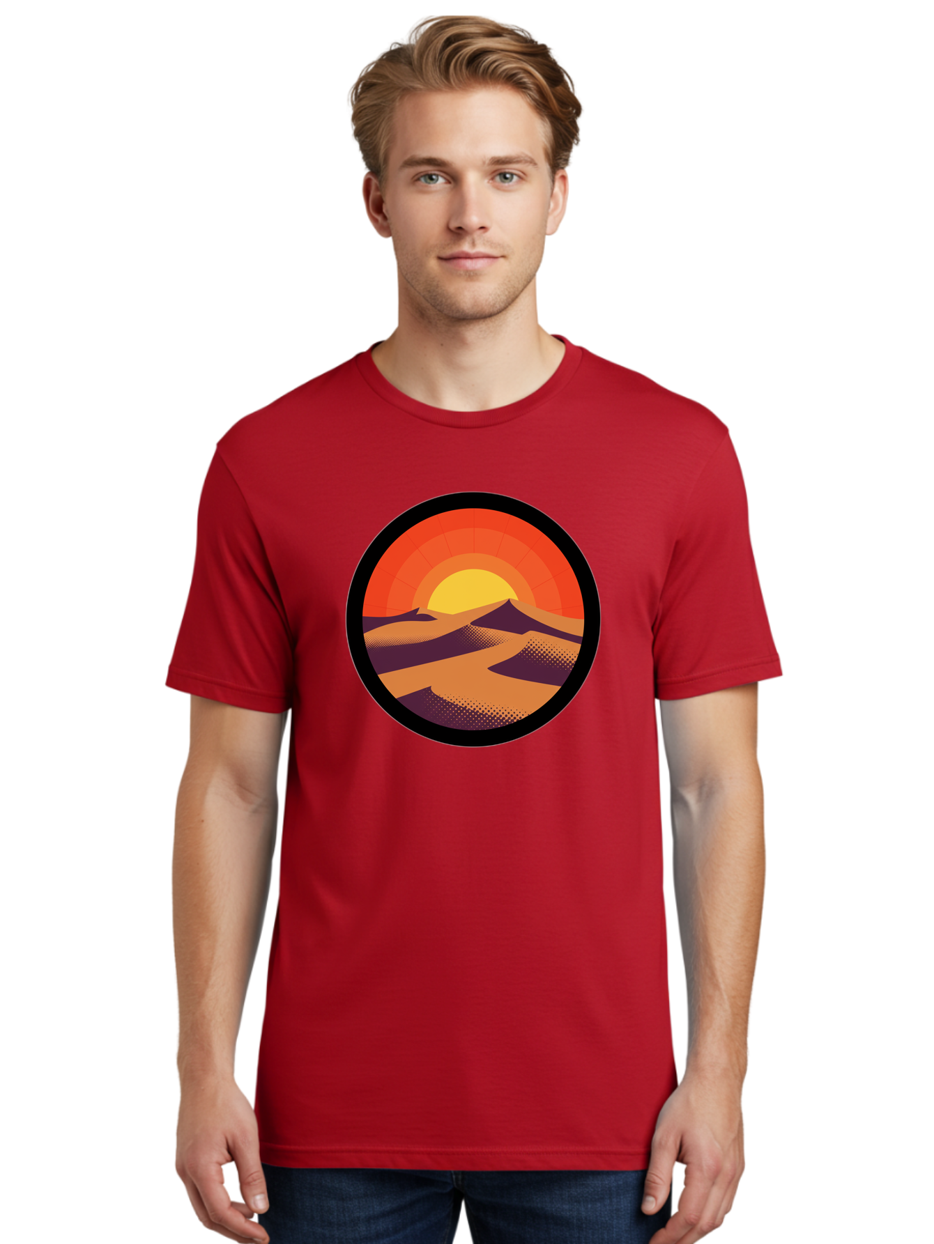 Desert-Sunset-1 Men'S Graphic Tee, 100% Cotton, Comfortable Casual Summer Wear, Machine Washable, Vintage Camera, Old Camera, Antique Camera, Black Camera, Classic Photography, Photography Equipment, Nostalgic Device, Film Camera, Camera Art Bag389