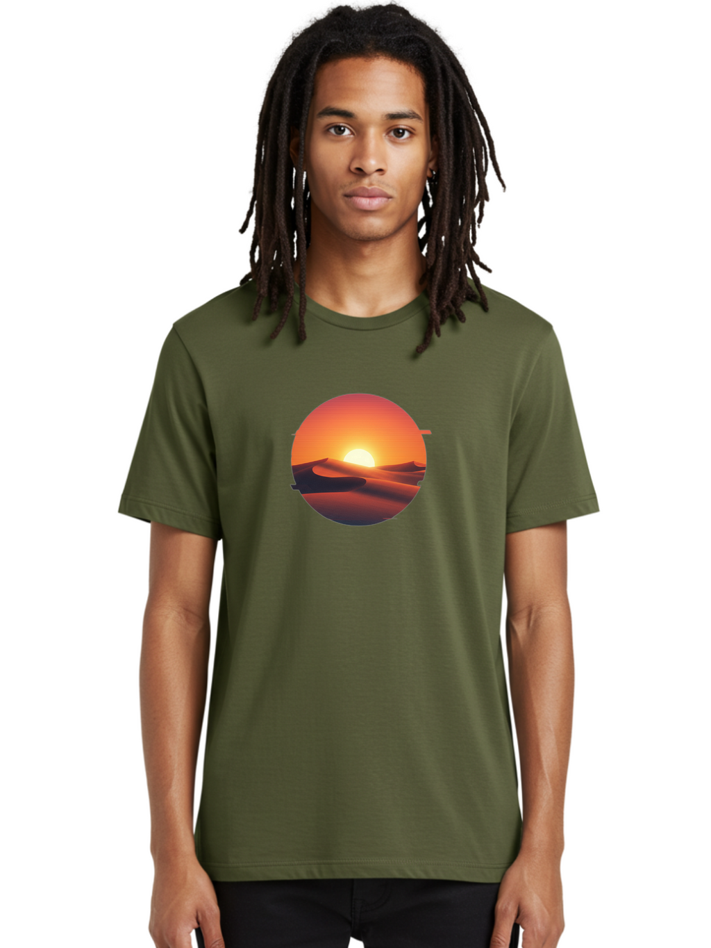 Desert-Sunset-2 Men'S Graphic Tee, 100% Cotton, Comfortable Casual Summer Wear, Machine Washable, Vintage Camera, Old Camera, Antique Camera, Black Camera, Classic Photography, Photography Equipment, Nostalgic Device, Film Camera, Camera Art Bag390