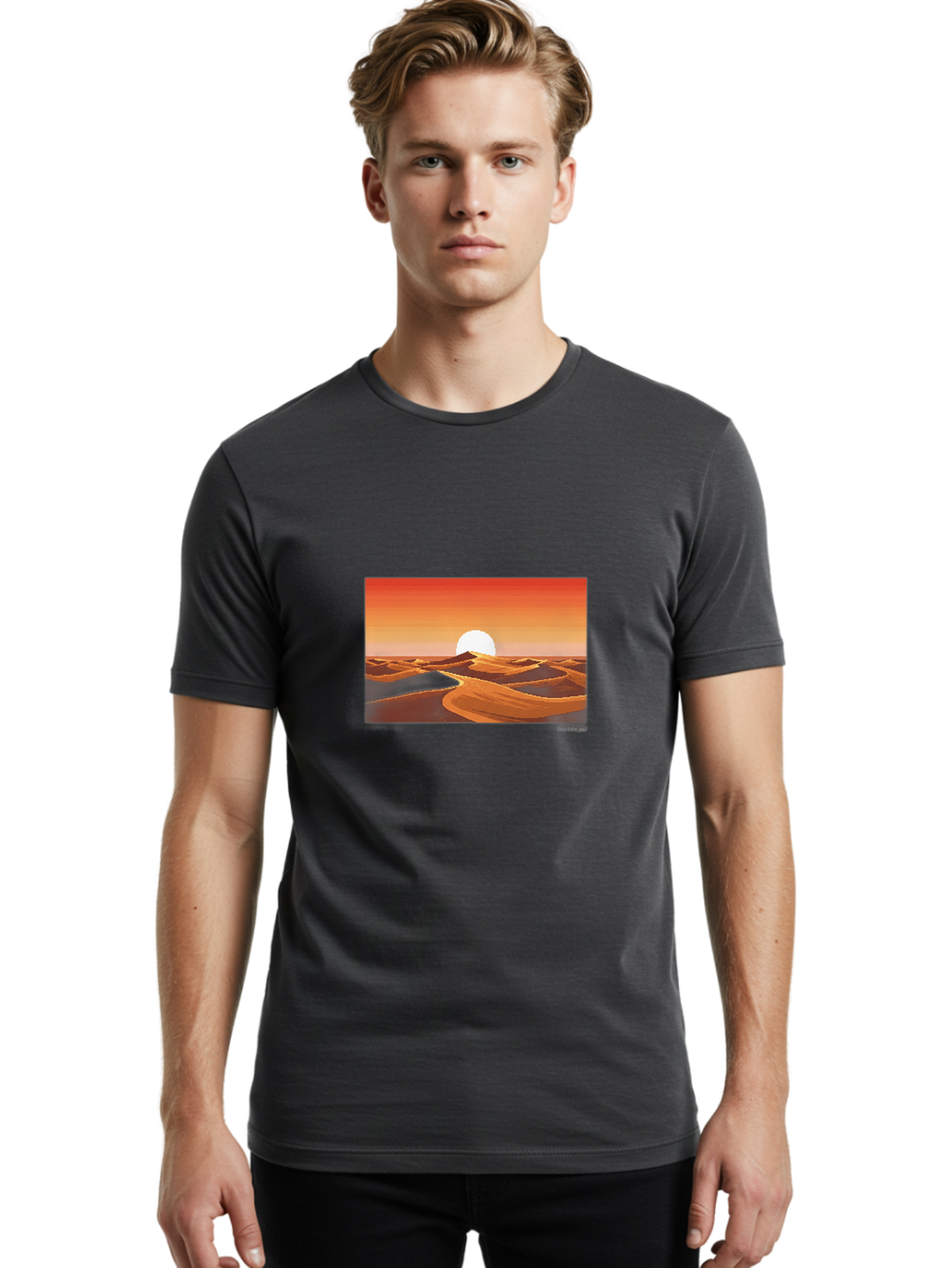 Desert-Sunset-3 Men'S Graphic Tee, 100% Cotton, Comfortable Casual Summer Wear, Machine Washable, Vintage Camera, Old Camera, Antique Camera, Black Camera, Classic Photography, Photography Equipment, Nostalgic Device, Film Camera, Camera Art Bag391