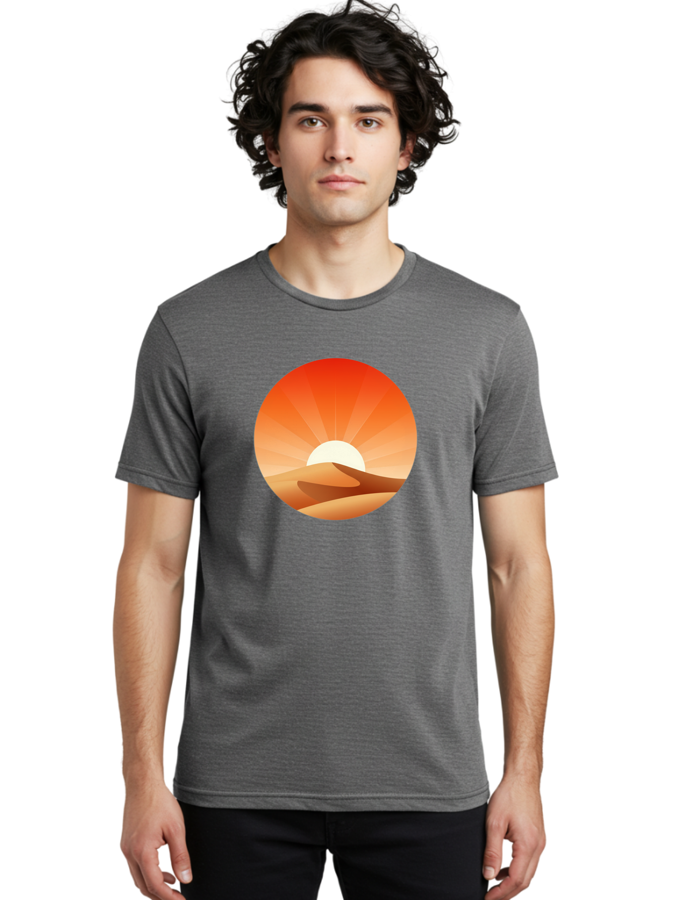 Desert-Sunset Men'S Graphic Tee, 100% Cotton, Comfortable Casual Summer Wear, Machine Washable, Vintage Camera, Old Camera, Antique Camera, Black Camera, Classic Photography, Photography Equipment, Nostalgic Device, Film Camera, Camera Art Bag394