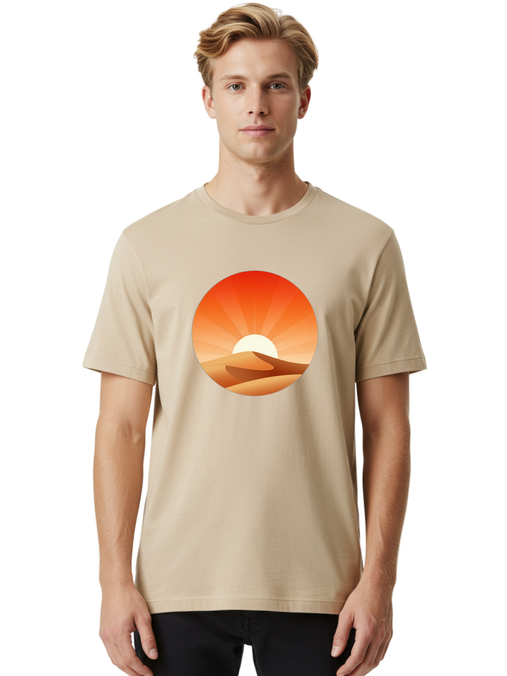 Desert-Sunset Men'S Graphic Tee, 100% Cotton, Comfortable Casual Summer Wear, Machine Washable, Vintage Camera, Old Camera, Antique Camera, Black Camera, Classic Photography, Photography Equipment, Nostalgic Device, Film Camera, Camera Art Bag394