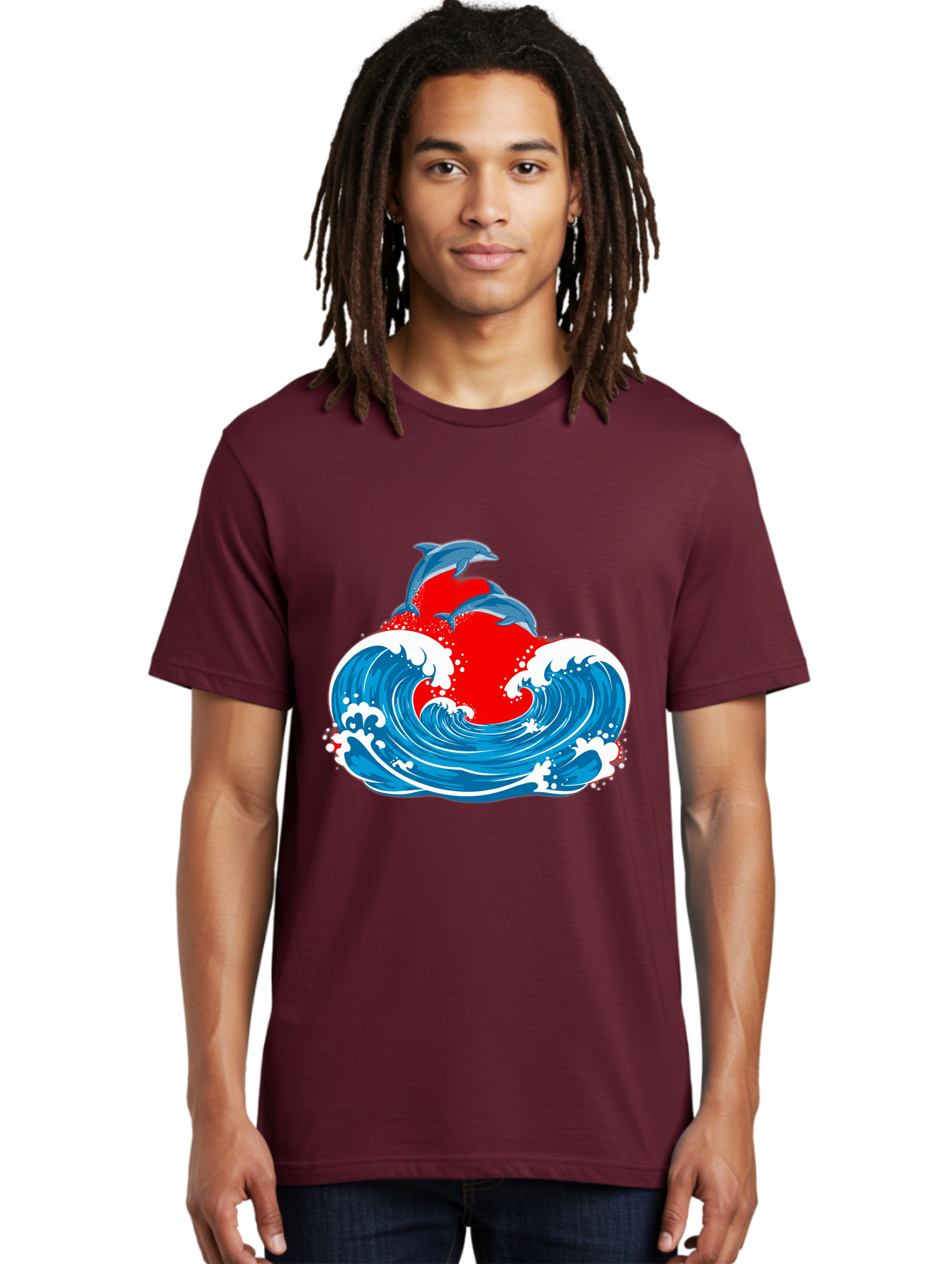 Dolphins-Jumping-Wave Men'S Graphic Tee, 100% Cotton, Comfortable Casual Summer Wear, Machine Washable, Vintage Camera, Old Camera, Antique Camera, Black Camera, Classic Photography, Photography Equipment, Nostalgic Device, Film Camera, Bag401