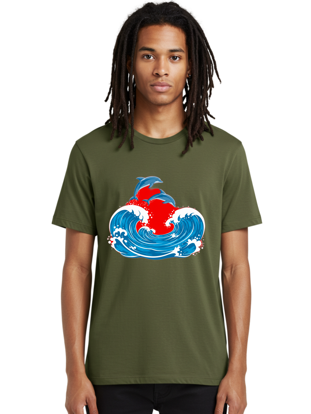 Dolphins-Jumping-Wave Men'S Graphic Tee, 100% Cotton, Comfortable Casual Summer Wear, Machine Washable, Vintage Camera, Old Camera, Antique Camera, Black Camera, Classic Photography, Photography Equipment, Nostalgic Device, Film Camera, Bag401