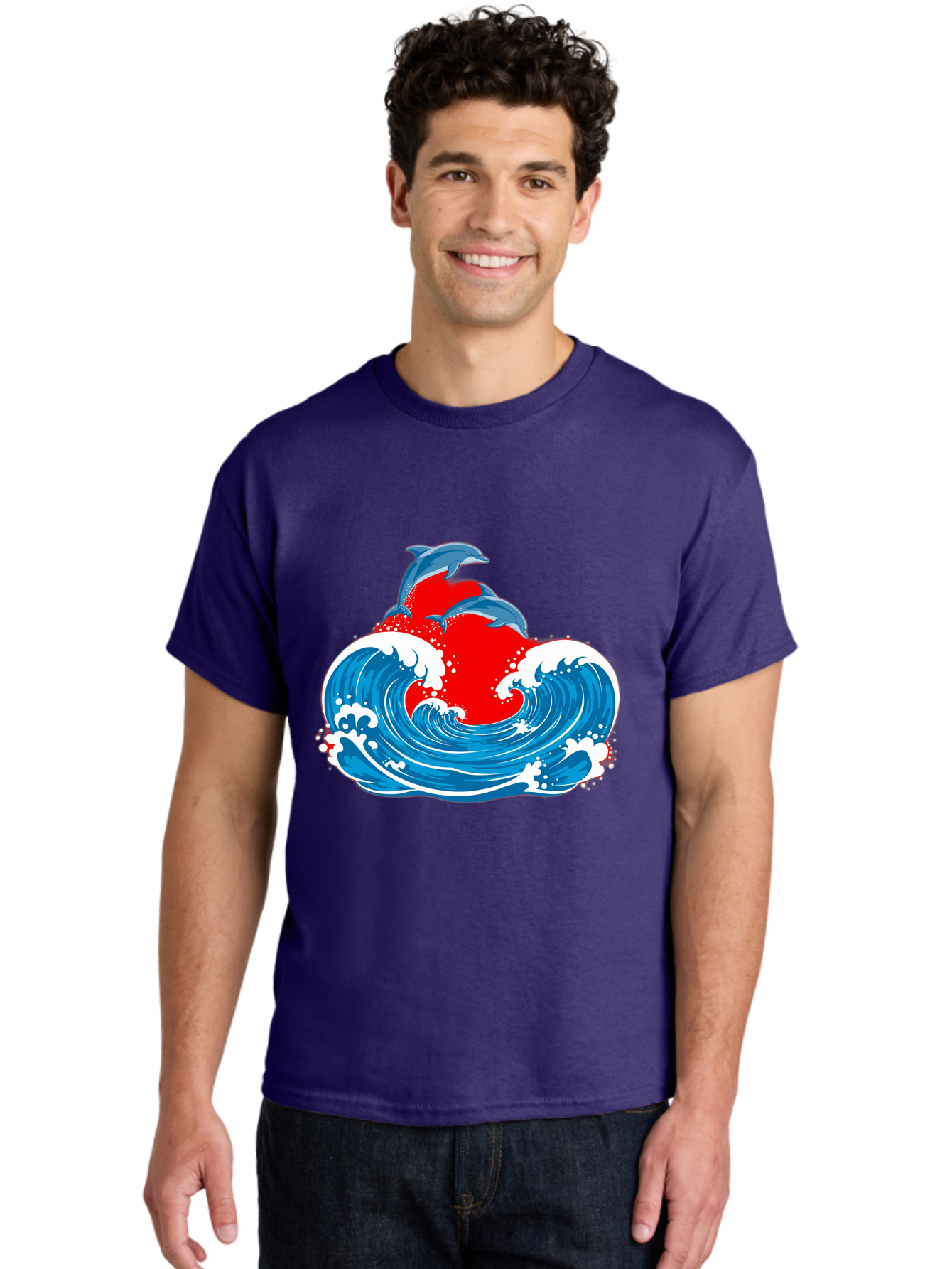 Dolphins-Jumping-Wave Men'S Graphic Tee, 100% Cotton, Comfortable Casual Summer Wear, Machine Washable, Vintage Camera, Old Camera, Antique Camera, Black Camera, Classic Photography, Photography Equipment, Nostalgic Device, Film Camera, Bag401