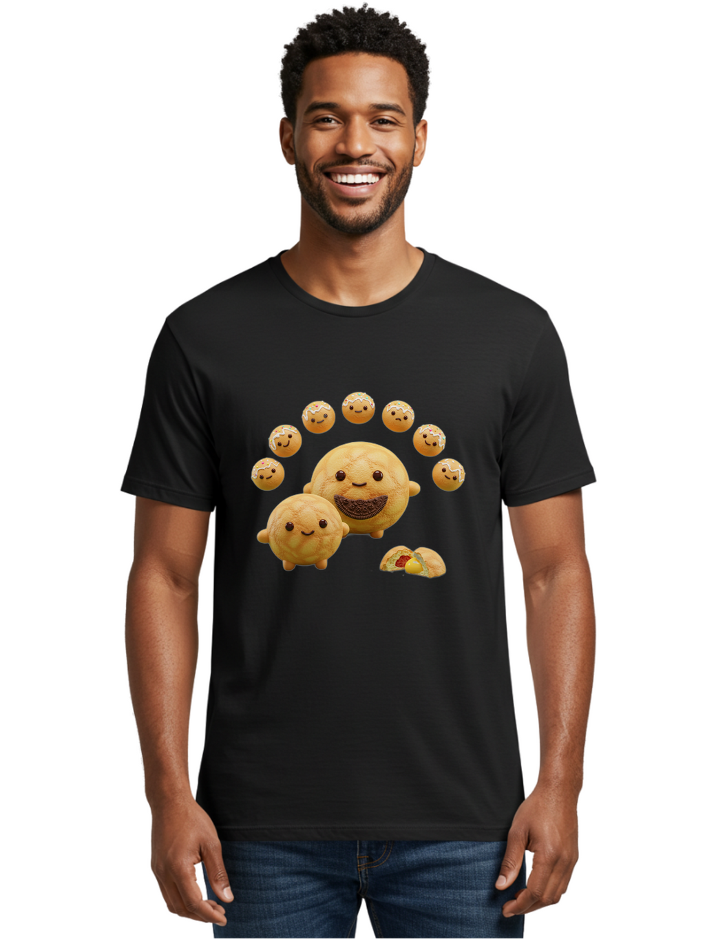 Donuts-With-Faces Men'S Graphic Tee, 100% Cotton, Comfortable Casual Summer Wear, Machine Washable, Vintage Camera, Old Camera, Antique Camera, Black Camera, Classic Photography, Photography Equipment, Nostalgic Device, Film Camera, Camera Art Bag403