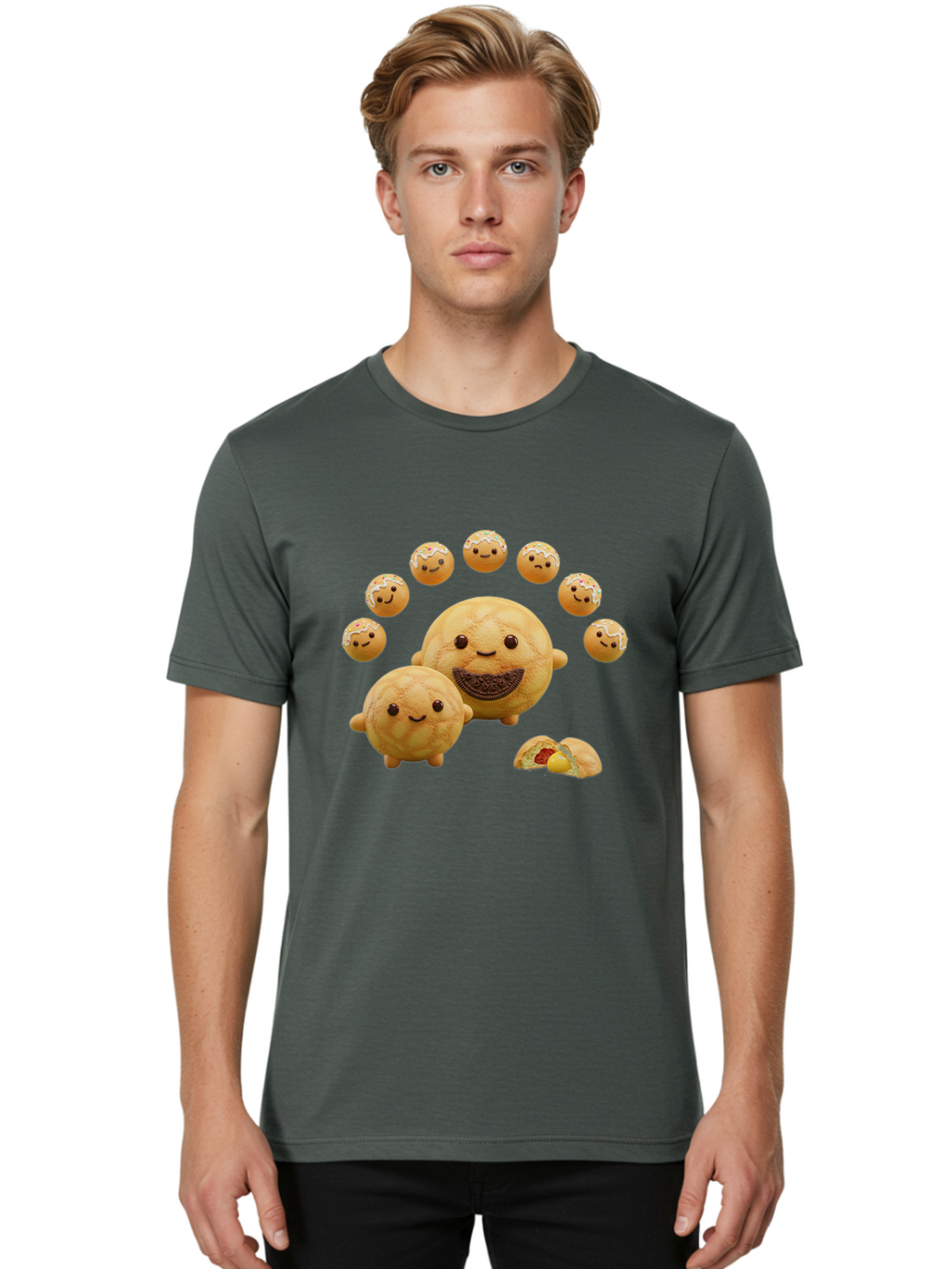 Donuts-With-Faces Men'S Graphic Tee, 100% Cotton, Comfortable Casual Summer Wear, Machine Washable, Vintage Camera, Old Camera, Antique Camera, Black Camera, Classic Photography, Photography Equipment, Nostalgic Device, Film Camera, Camera Art Bag403