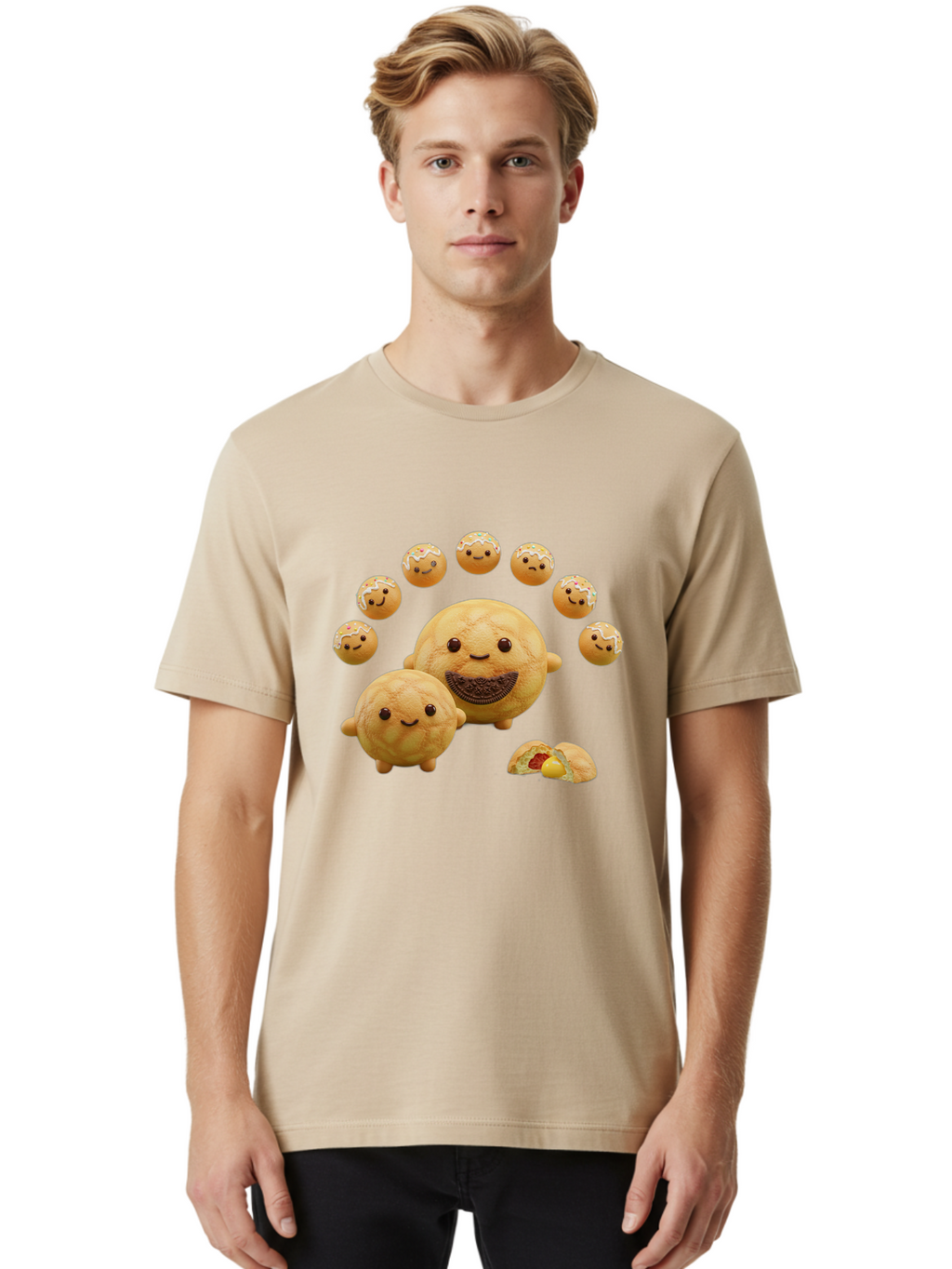 Donuts-With-Faces Men'S Graphic Tee, 100% Cotton, Comfortable Casual Summer Wear, Machine Washable, Vintage Camera, Old Camera, Antique Camera, Black Camera, Classic Photography, Photography Equipment, Nostalgic Device, Film Camera, Camera Art Bag403