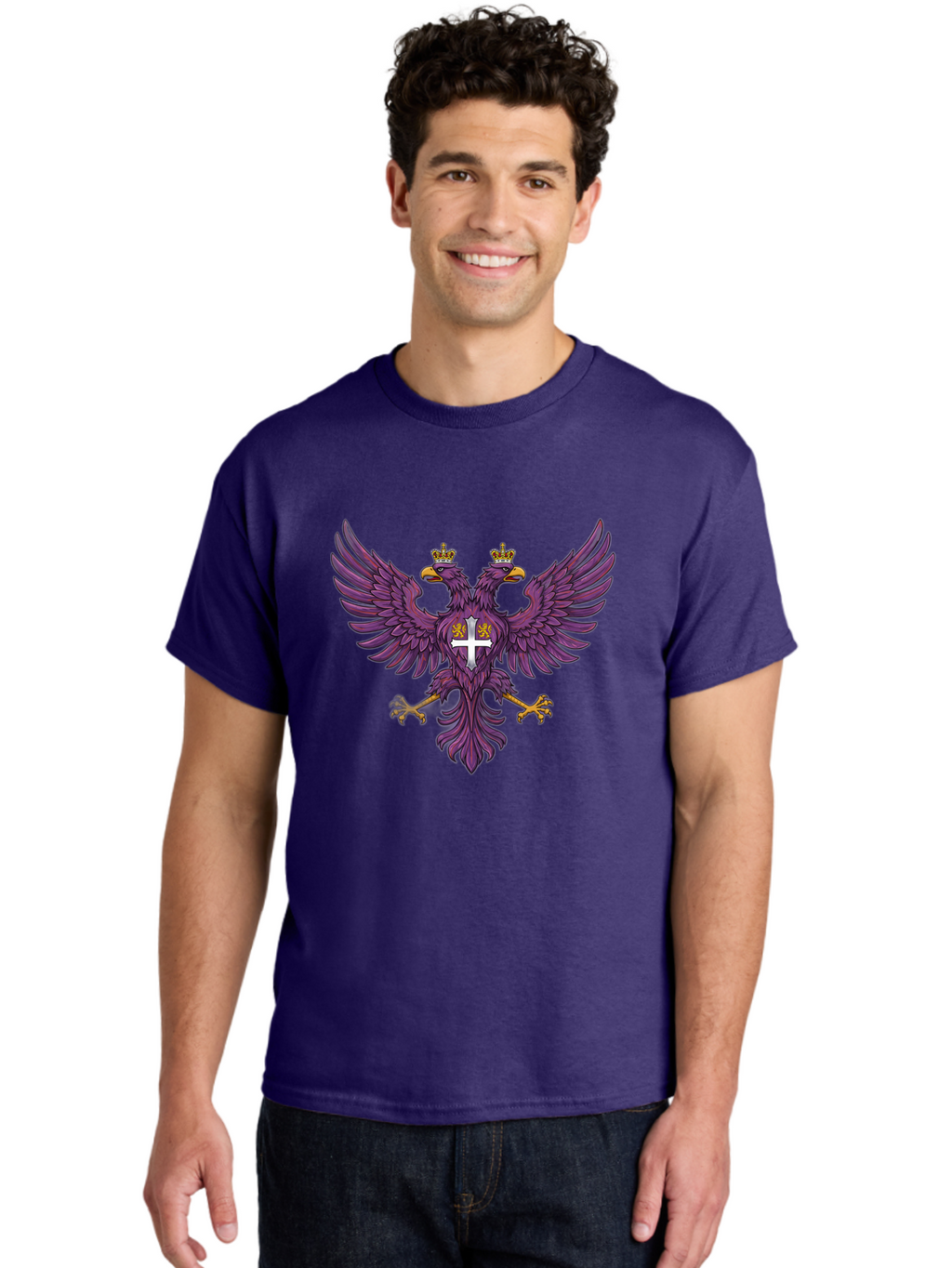 Double-Headed-Eagle-1 Men'S Graphic Tee, 100% Cotton, Comfortable Casual Summer Wear, Machine Washable, Vintage Camera, Old Camera, Antique Camera, Black Camera, Classic Photography, Photography Equipment, Nostalgic Device, Film Camera, Bag405