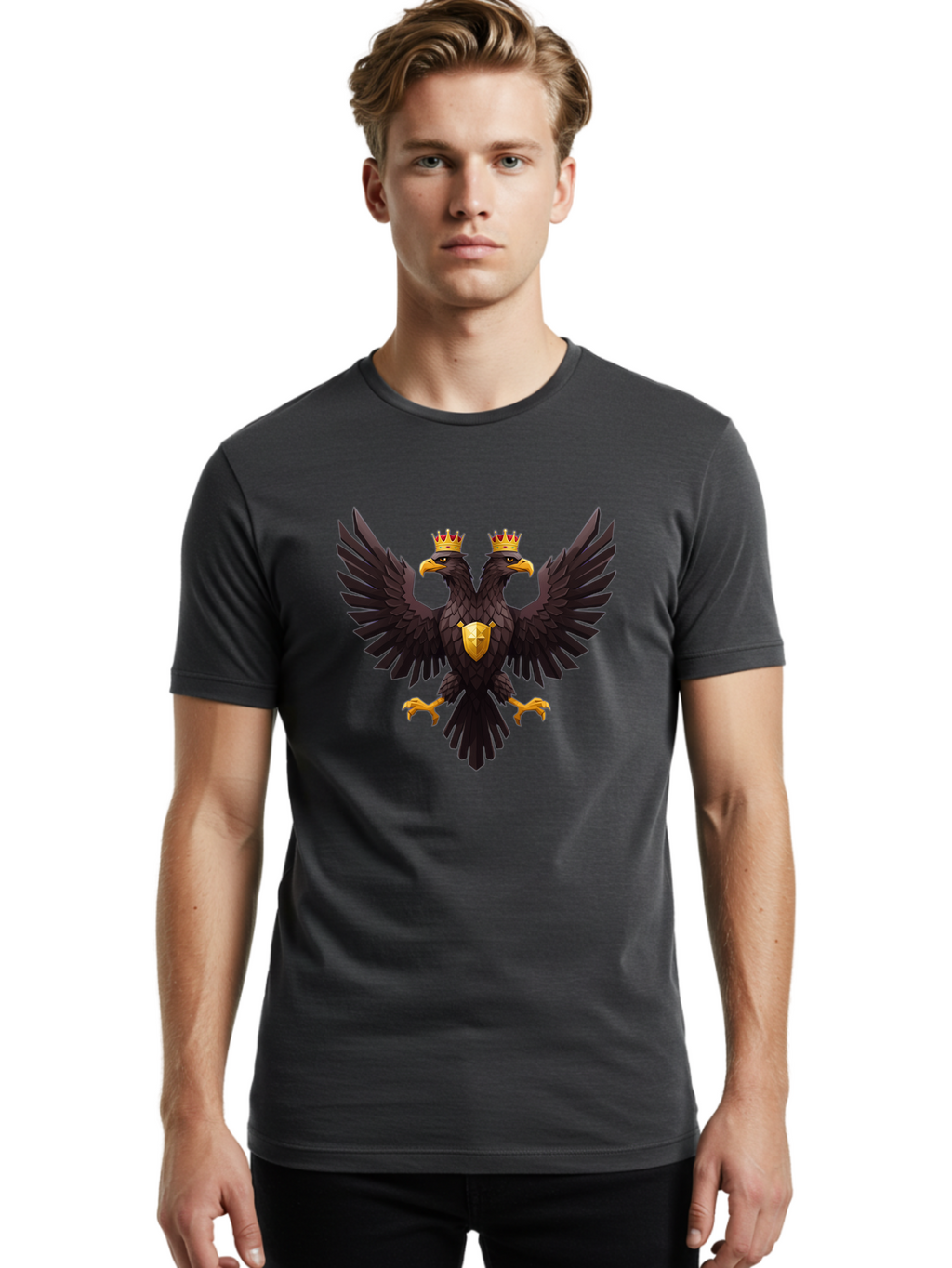 Double-Headed-Eagle-3 Men'S Graphic Tee, 100% Cotton, Comfortable Casual Summer Wear, Machine Washable, Vintage Camera, Old Camera, Antique Camera, Black Camera, Classic Photography, Photography Equipment, Nostalgic Device, Film Camera, Bag407