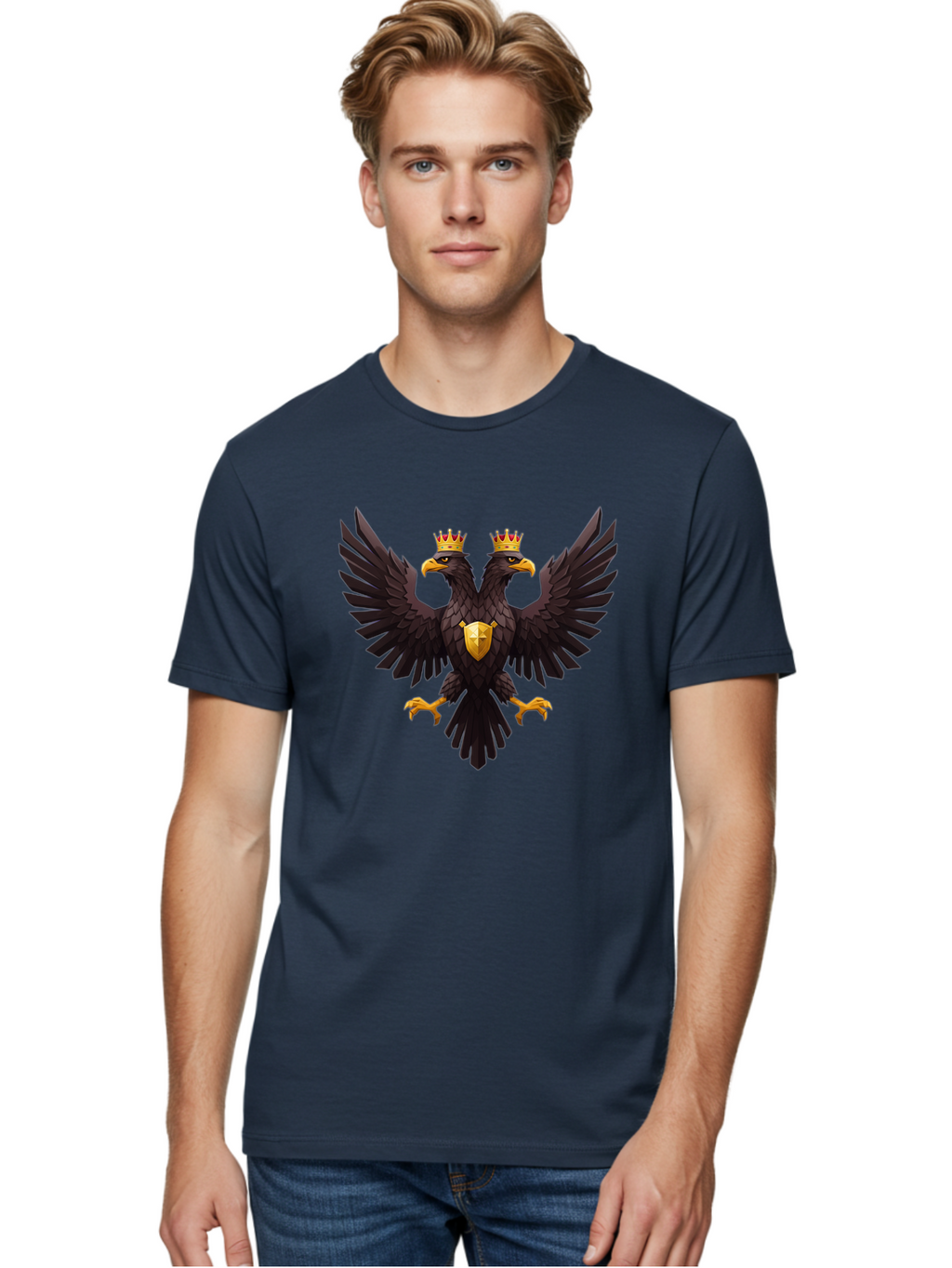 Double-Headed-Eagle-3 Men'S Graphic Tee, 100% Cotton, Comfortable Casual Summer Wear, Machine Washable, Vintage Camera, Old Camera, Antique Camera, Black Camera, Classic Photography, Photography Equipment, Nostalgic Device, Film Camera, Bag407