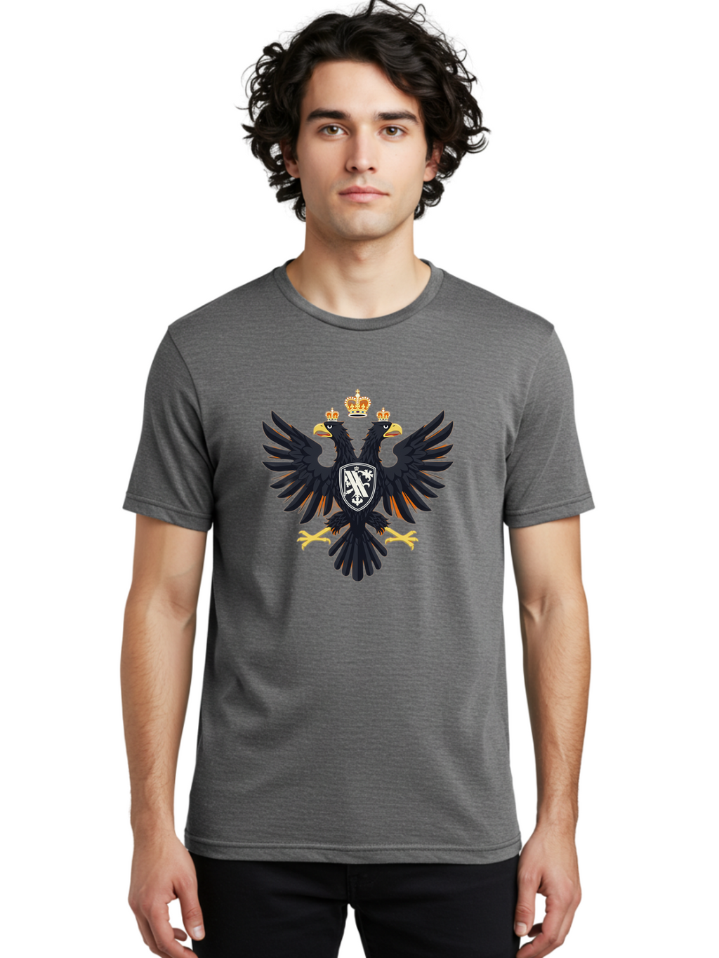 Double-Headed-Eagle-Coat-Of-Arms-1 Men'S Graphic Tee, 100% Cotton, Comfortable Casual Summer Wear, Machine Washable, Vintage Camera, Old Camera, Antique Camera, Black Camera, Classic Photography, Photography Equipment, Nostalgic Device, Bag408