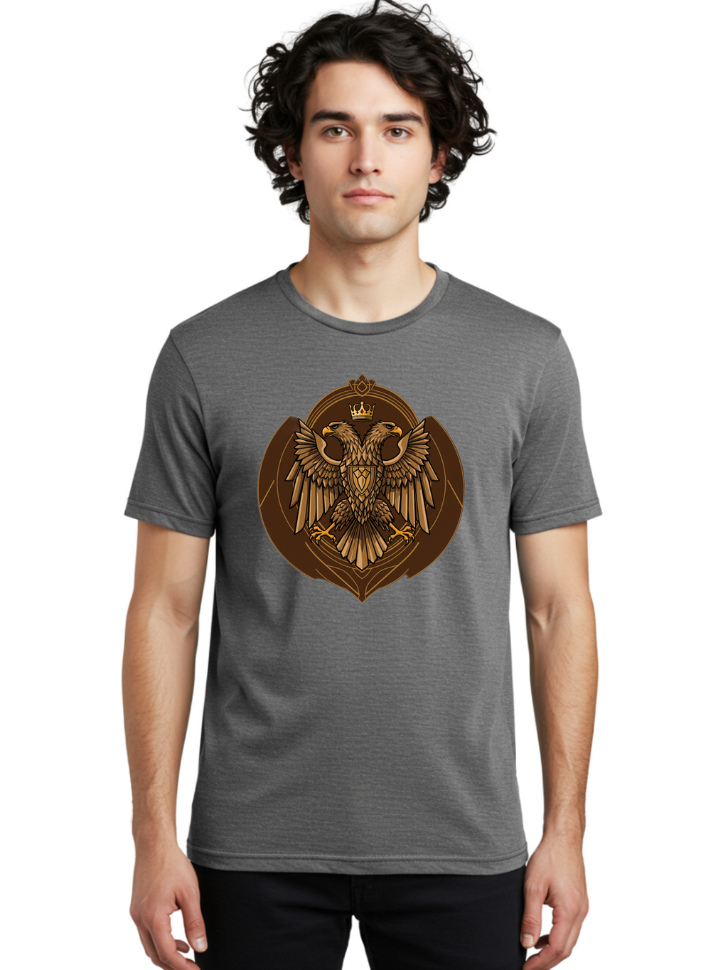 Double-Headed-Eagle-Crest Men'S Graphic Tee, 100% Cotton, Comfortable Casual Summer Wear, Machine Washable, Vintage Camera, Old Camera, Antique Camera, Black Camera, Classic Photography, Photography Equipment, Nostalgic Device, Film Camera, Bag410