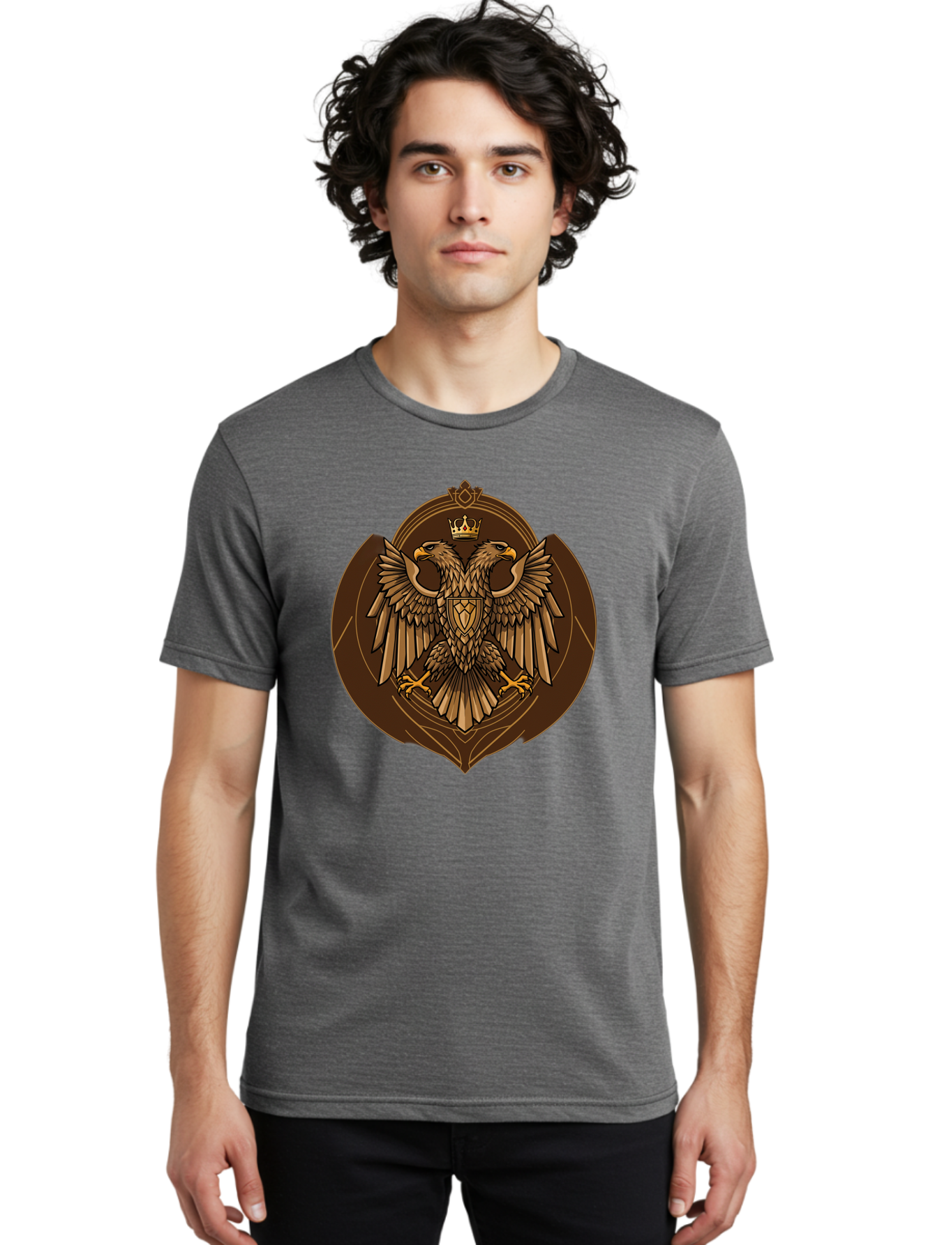 Double-Headed-Eagle-Crest Men'S Graphic Tee, 100% Cotton, Comfortable Casual Summer Wear, Machine Washable, Vintage Camera, Old Camera, Antique Camera, Black Camera, Classic Photography, Photography Equipment, Nostalgic Device, Film Camera, Bag410
