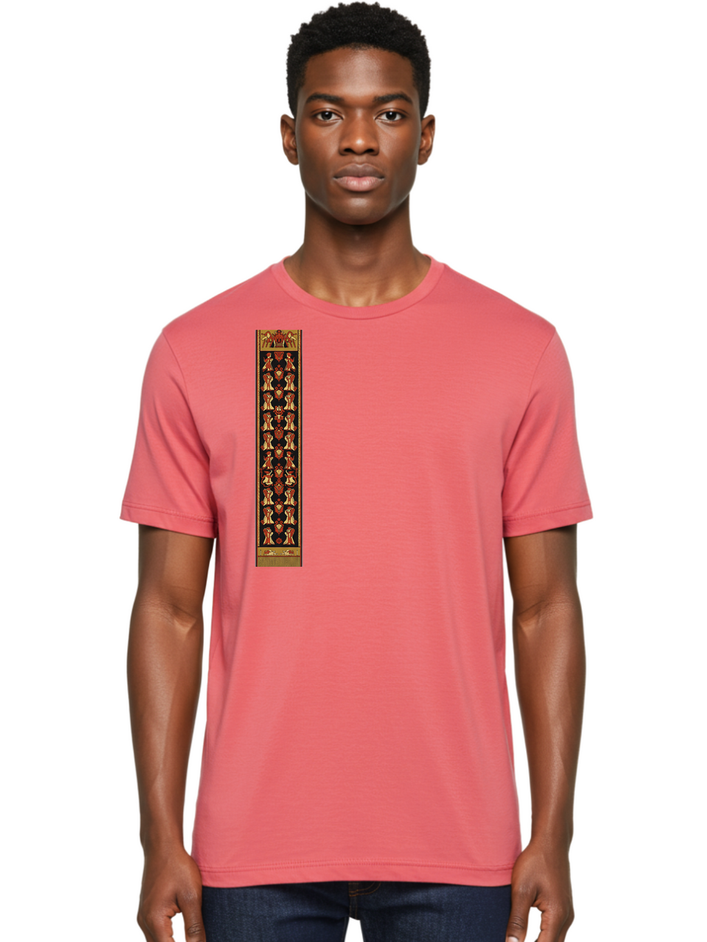Egyptian-Hieroglyphic-Border Men'S Graphic Tee, 100% Cotton, Comfortable Casual Summer Wear, Machine Washable, Vintage Camera, Old Camera, Antique Camera, Black Camera, Classic Photography, Photography Equipment, Nostalgic Device, Film Camera, Bag423