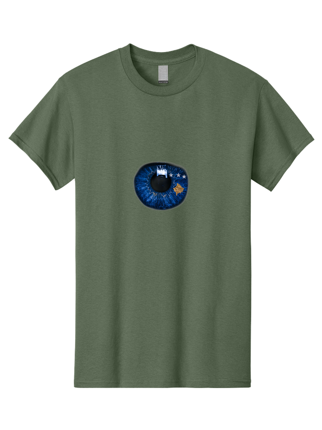 Eye-With-Eu-Flag Men'S Graphic Tee, 100% Cotton, Comfortable Casual Summer Wear, Machine Washable, Vintage Camera, Old Camera, Antique Camera, Black Camera, Classic Photography, Photography Equipment, Nostalgic Device, Film Camera, Camera Art Bag429