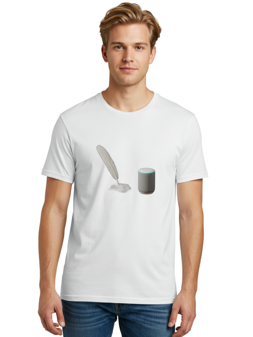 Feather-Quill-And-Echo Men'S Graphic Tee, 100% Cotton, Comfortable Casual Summer Wear, Machine Washable, Vintage Camera, Old Camera, Antique Camera, Black Camera, Classic Photography, Photography Equipment, Nostalgic Device, Film Camera, Bag437