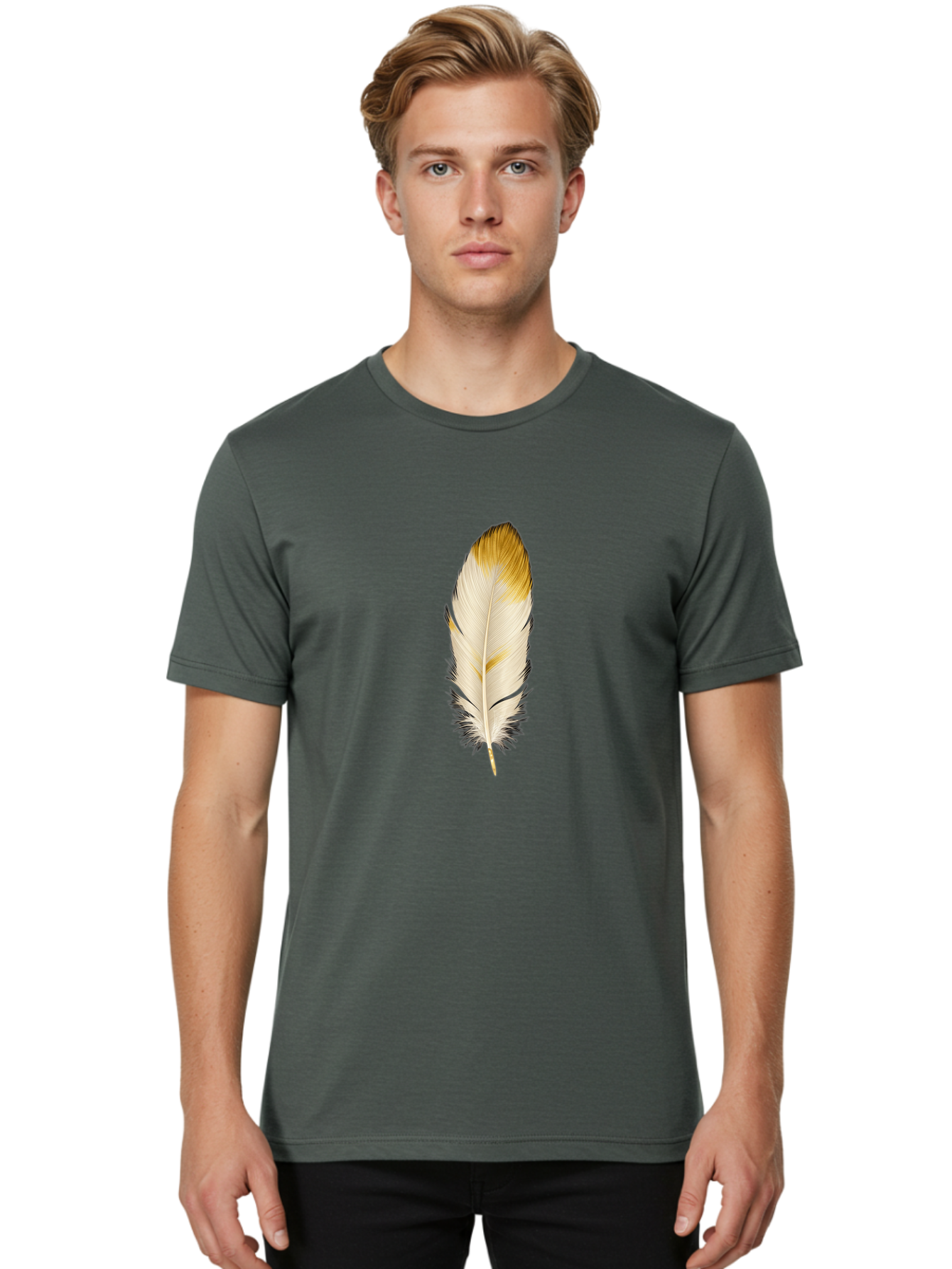 Feather Men'S Graphic Tee, 100% Cotton, Comfortable Casual Summer Wear, Machine Washable, Vintage Camera, Old Camera, Antique Camera, Black Camera, Classic Photography, Photography Equipment, Nostalgic Device, Film Camera, Camera Art Bag438