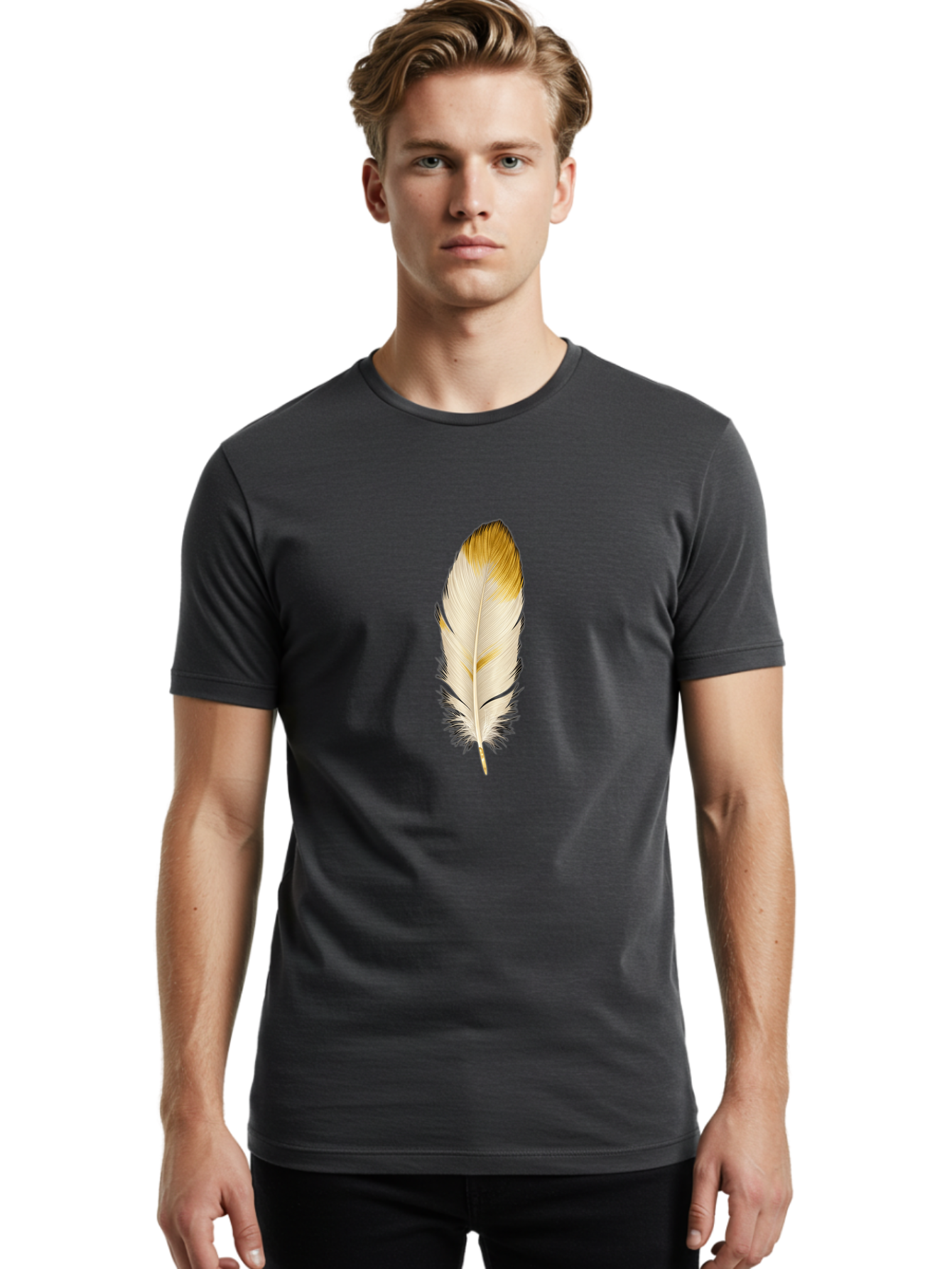 Feather Men'S Graphic Tee, 100% Cotton, Comfortable Casual Summer Wear, Machine Washable, Vintage Camera, Old Camera, Antique Camera, Black Camera, Classic Photography, Photography Equipment, Nostalgic Device, Film Camera, Camera Art Bag438