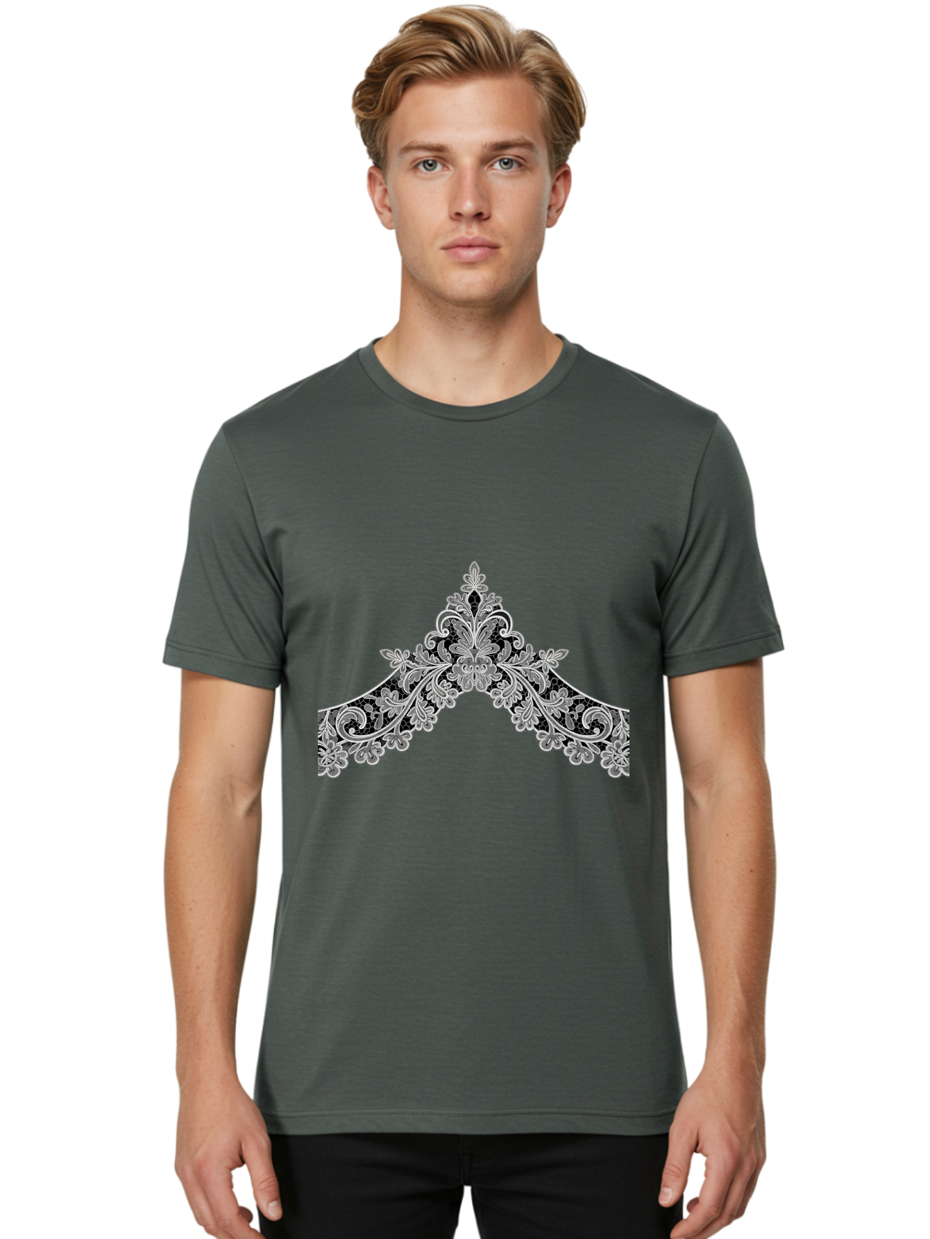 Fleur-De-Lis-Ornament Men'S Graphic Tee, 100% Cotton, Comfortable Casual Summer Wear, Machine Washable, Vintage Camera, Old Camera, Antique Camera, Black Camera, Classic Photography, Photography Equipment, Nostalgic Device, Film Camera, Bag445