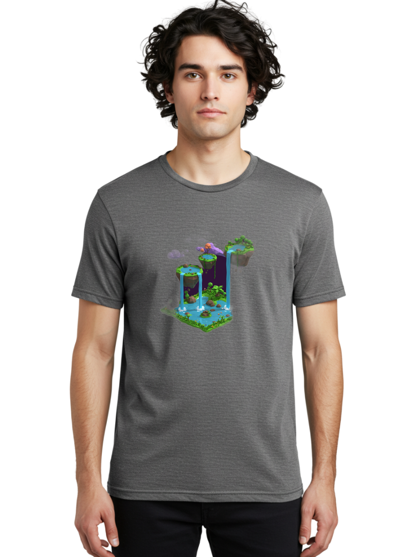 Floating-Islands-Waterfall Men'S Graphic Tee, 100% Cotton, Comfortable Casual Summer Wear, Machine Washable, Vintage Camera, Old Camera, Antique Camera, Black Camera, Classic Photography, Photography Equipment, Nostalgic Device, Film Camera, Bag449