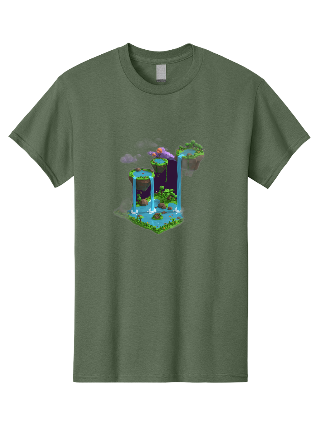 Floating-Islands-Waterfall Men'S Graphic Tee, 100% Cotton, Comfortable Casual Summer Wear, Machine Washable, Vintage Camera, Old Camera, Antique Camera, Black Camera, Classic Photography, Photography Equipment, Nostalgic Device, Film Camera, Bag449
