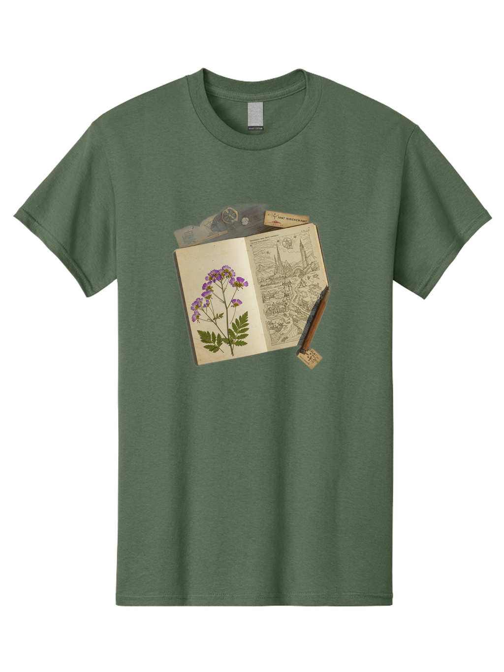 Flora-Illustration-Book Men'S Graphic Tee, 100% Cotton, Comfortable Casual Summer Wear, Machine Washable, Vintage Camera, Old Camera, Antique Camera, Black Camera, Classic Photography, Photography Equipment, Nostalgic Device, Film Camera, Bag455