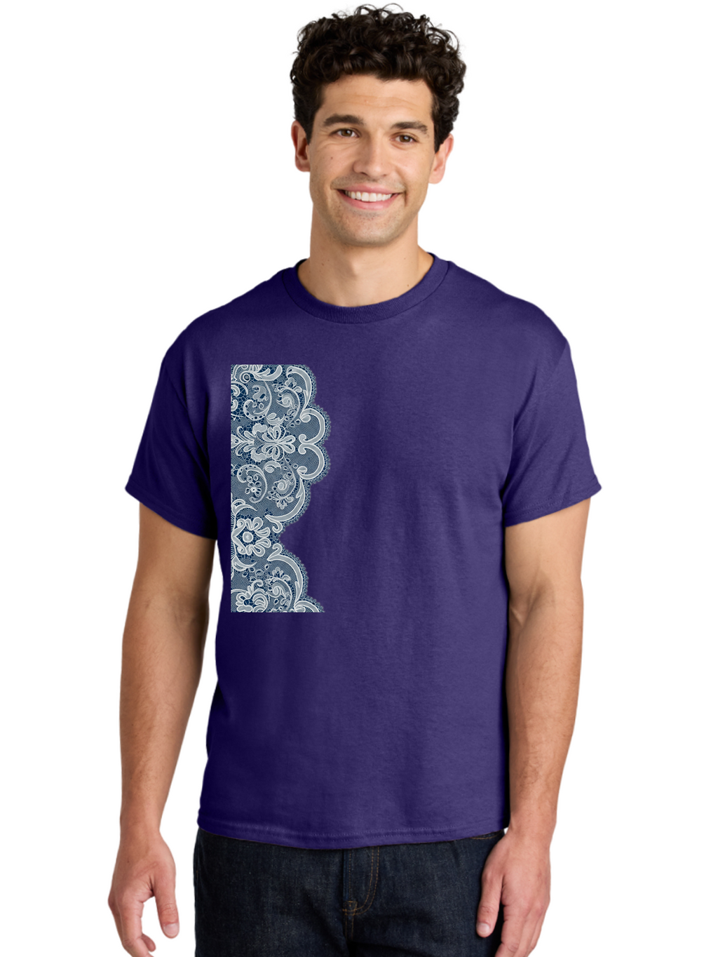 Floral-Lace-Border Men'S Graphic Tee, 100% Cotton, Comfortable Casual Summer Wear, Machine Washable, Vintage Camera, Old Camera, Antique Camera, Black Camera, Classic Photography, Photography Equipment, Nostalgic Device, Film Camera, Bag460