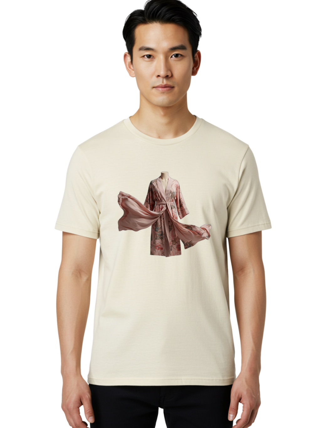 Floral-Robe Men'S Graphic Tee, 100% Cotton, Comfortable Casual Summer Wear, Machine Washable, Vintage Camera, Old Camera, Antique Camera, Black Camera, Classic Photography, Photography Equipment, Nostalgic Device, Film Camera, Camera Art Bag462
