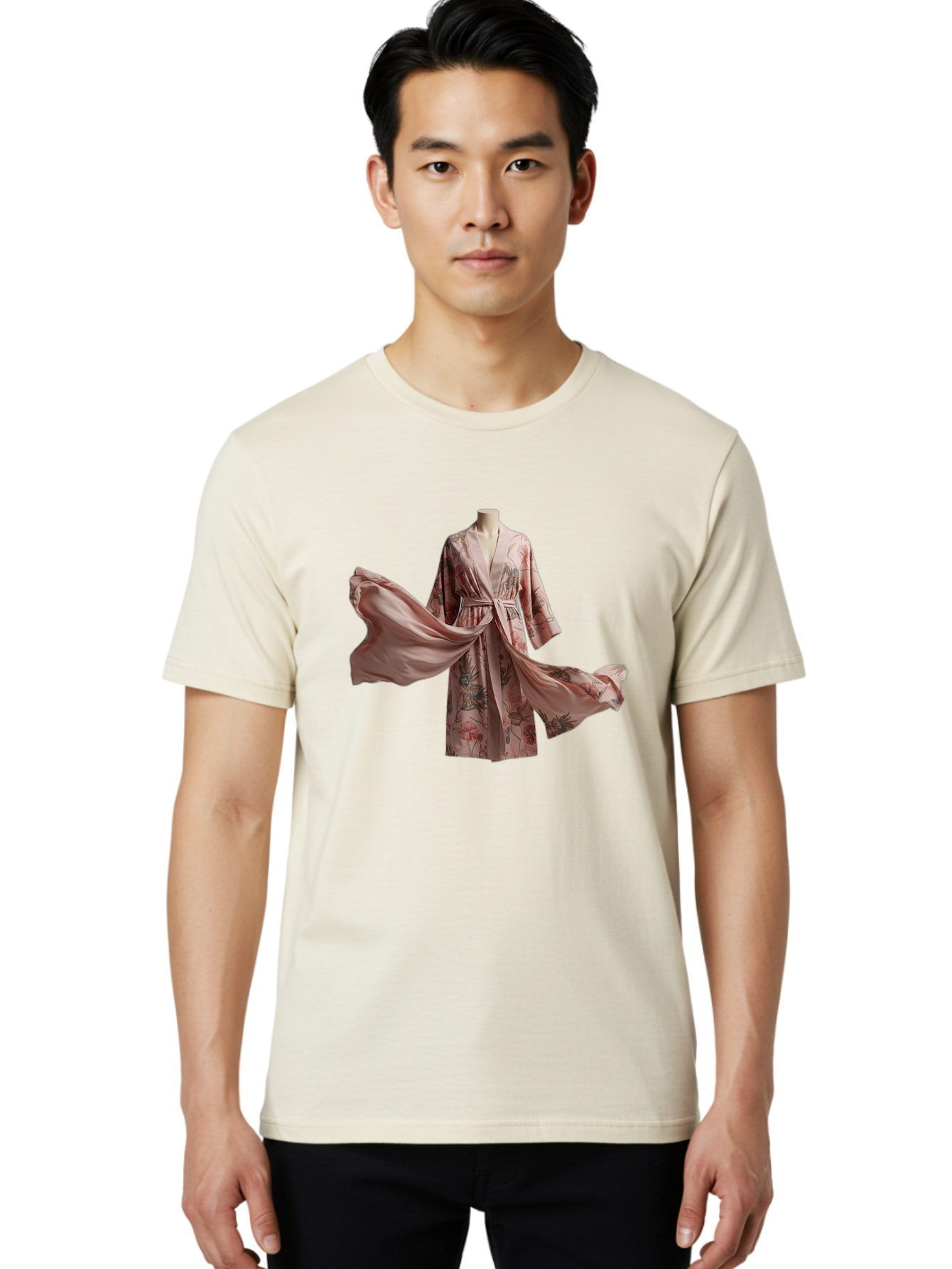 Floral-Robe Men'S Graphic Tee, 100% Cotton, Comfortable Casual Summer Wear, Machine Washable, Vintage Camera, Old Camera, Antique Camera, Black Camera, Classic Photography, Photography Equipment, Nostalgic Device, Film Camera, Camera Art Bag462