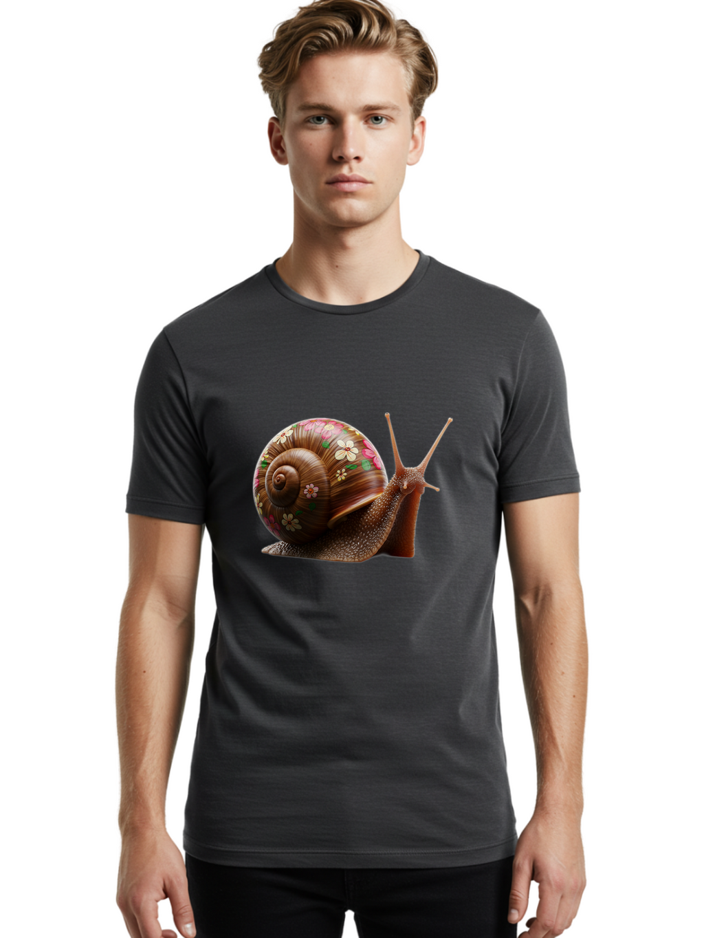 Floral-Snail-1 Men'S Graphic Tee, 100% Cotton, Comfortable Casual Summer Wear, Machine Washable, Vintage Camera, Old Camera, Antique Camera, Black Camera, Classic Photography, Photography Equipment, Nostalgic Device, Film Camera, Camera Art Bag463