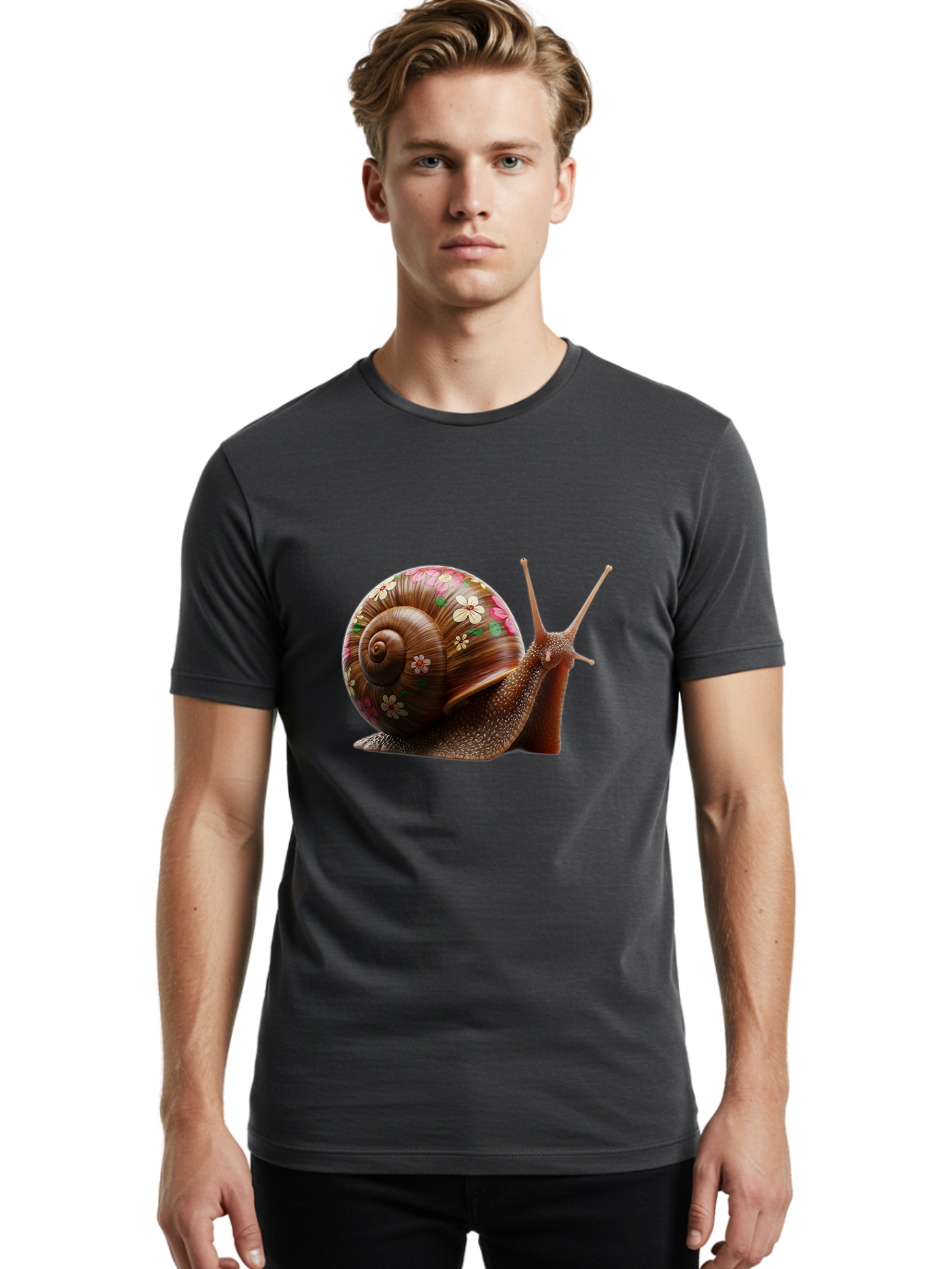 Floral-Snail-1 Men'S Graphic Tee, 100% Cotton, Comfortable Casual Summer Wear, Machine Washable, Vintage Camera, Old Camera, Antique Camera, Black Camera, Classic Photography, Photography Equipment, Nostalgic Device, Film Camera, Camera Art Bag463