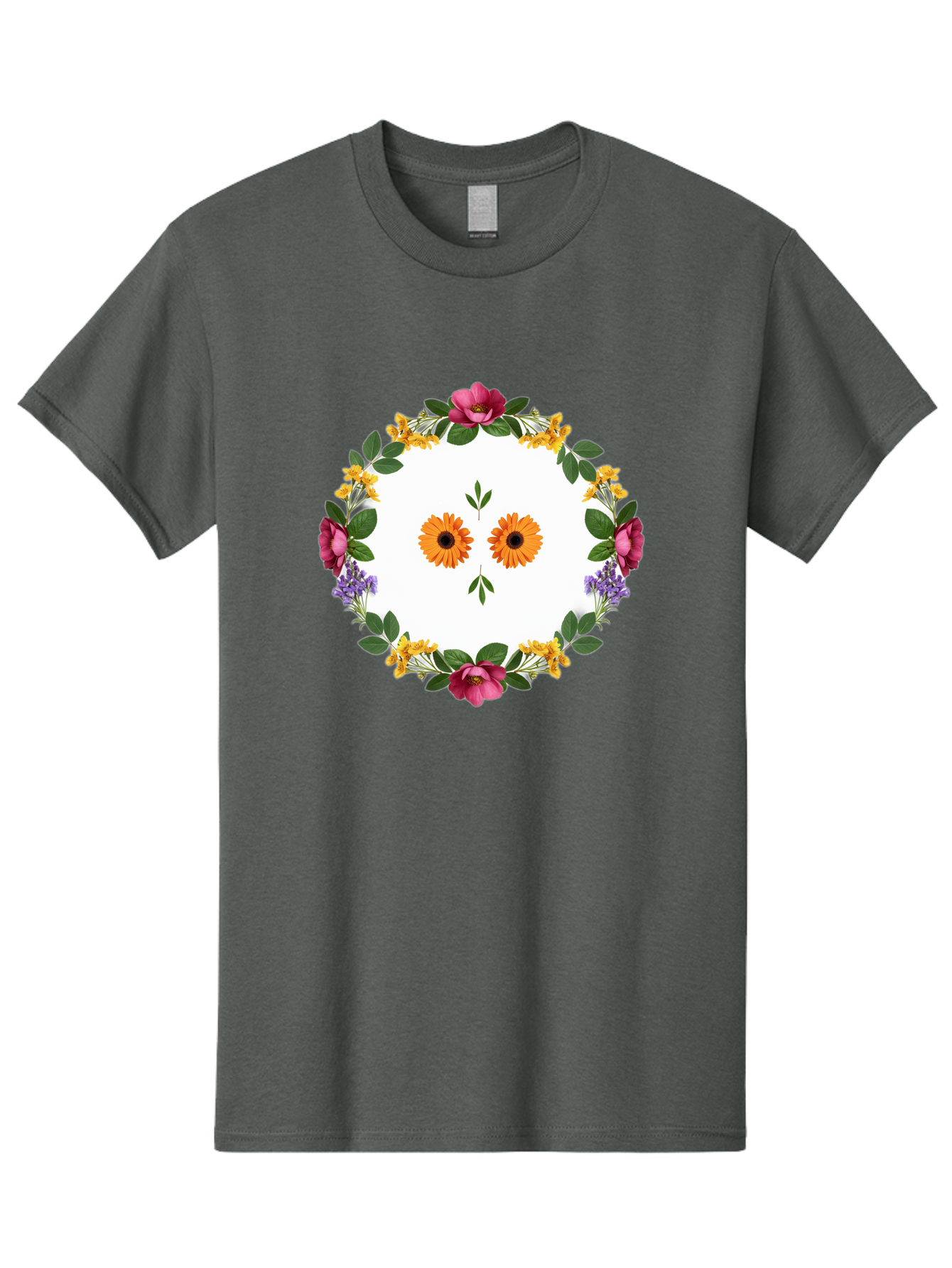 Floral-Wreath Men'S Graphic Tee, 100% Cotton, Comfortable Casual Summer Wear, Machine Washable, Vintage Camera, Old Camera, Antique Camera, Black Camera, Classic Photography, Photography Equipment, Nostalgic Device, Film Camera, Camera Art Bag468