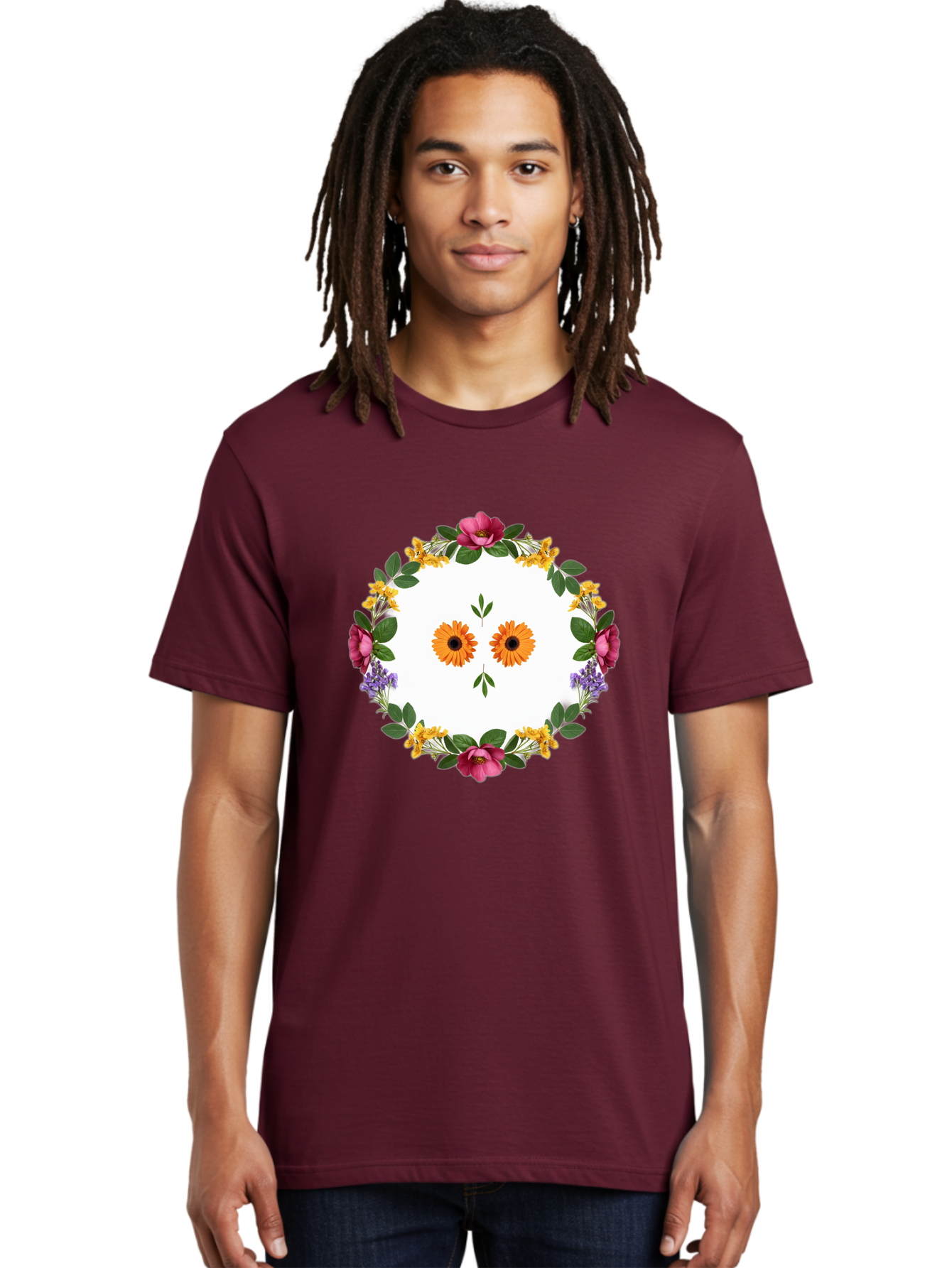 Floral-Wreath Men'S Graphic Tee, 100% Cotton, Comfortable Casual Summer Wear, Machine Washable, Vintage Camera, Old Camera, Antique Camera, Black Camera, Classic Photography, Photography Equipment, Nostalgic Device, Film Camera, Camera Art Bag468